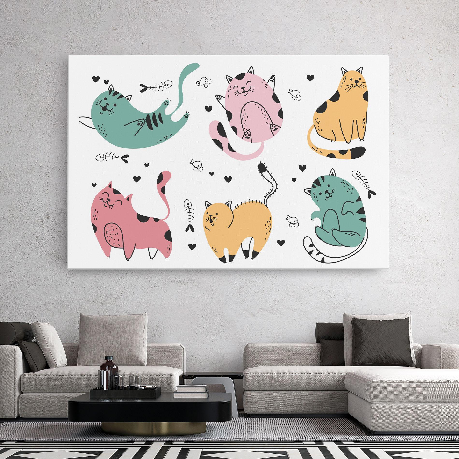 Leinwandbild Doodle Cat mockup 2