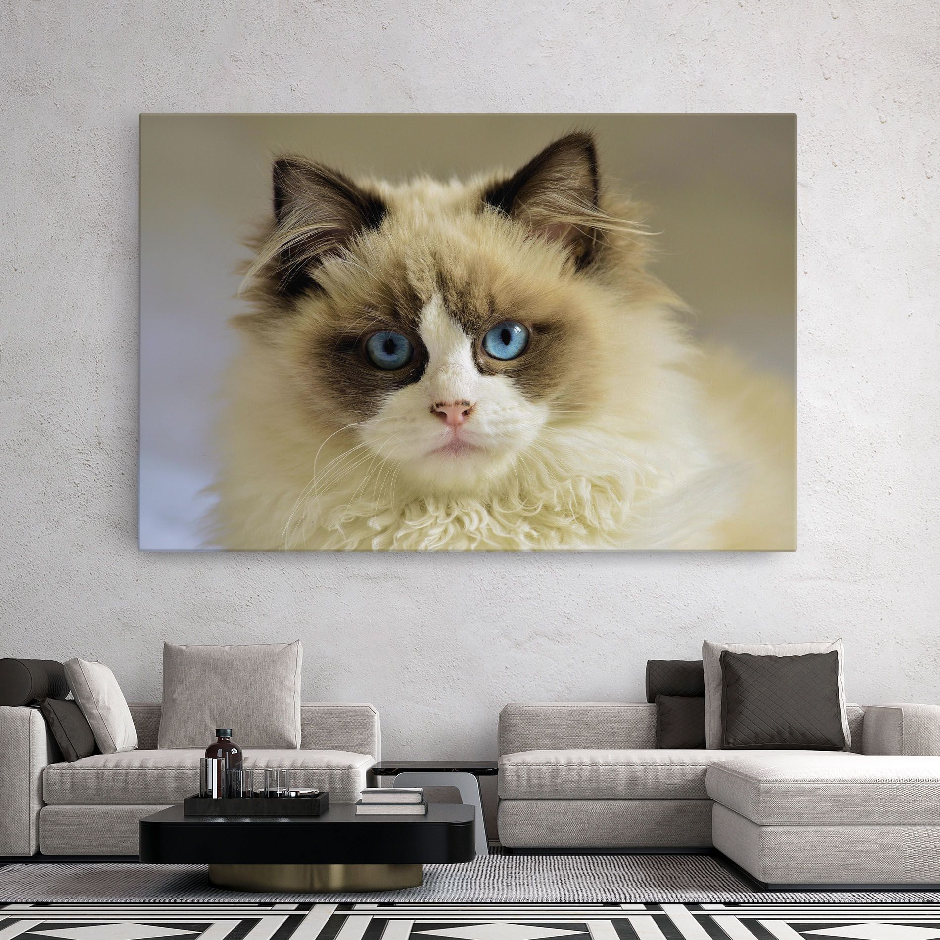 Interesting Blue Eyes Cat mockup 2