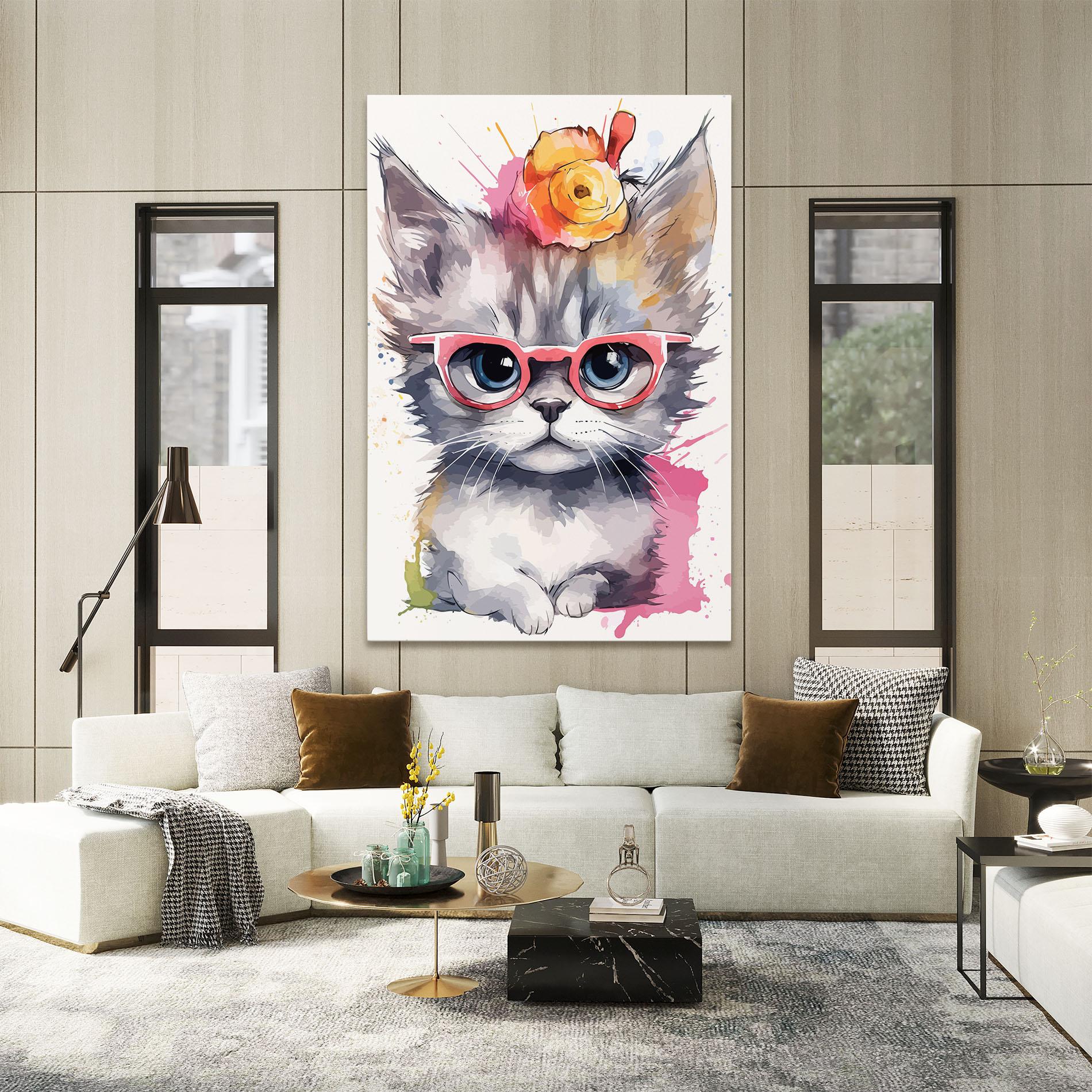 Leinwandbild Adorable Grey Cat mockup 2