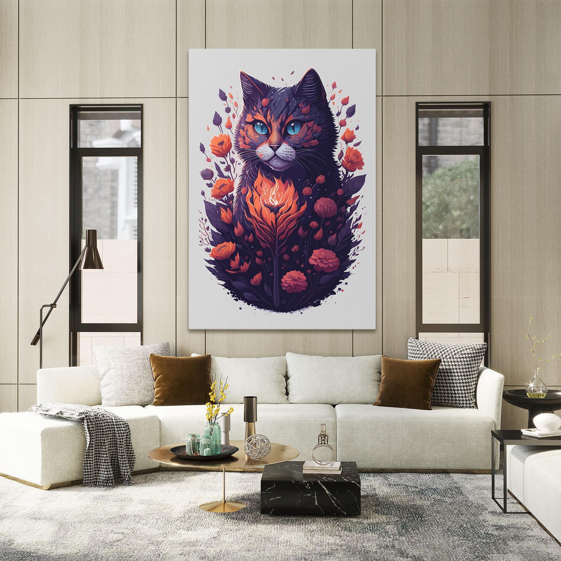 Leinwandbild Fire Cat mockup 2