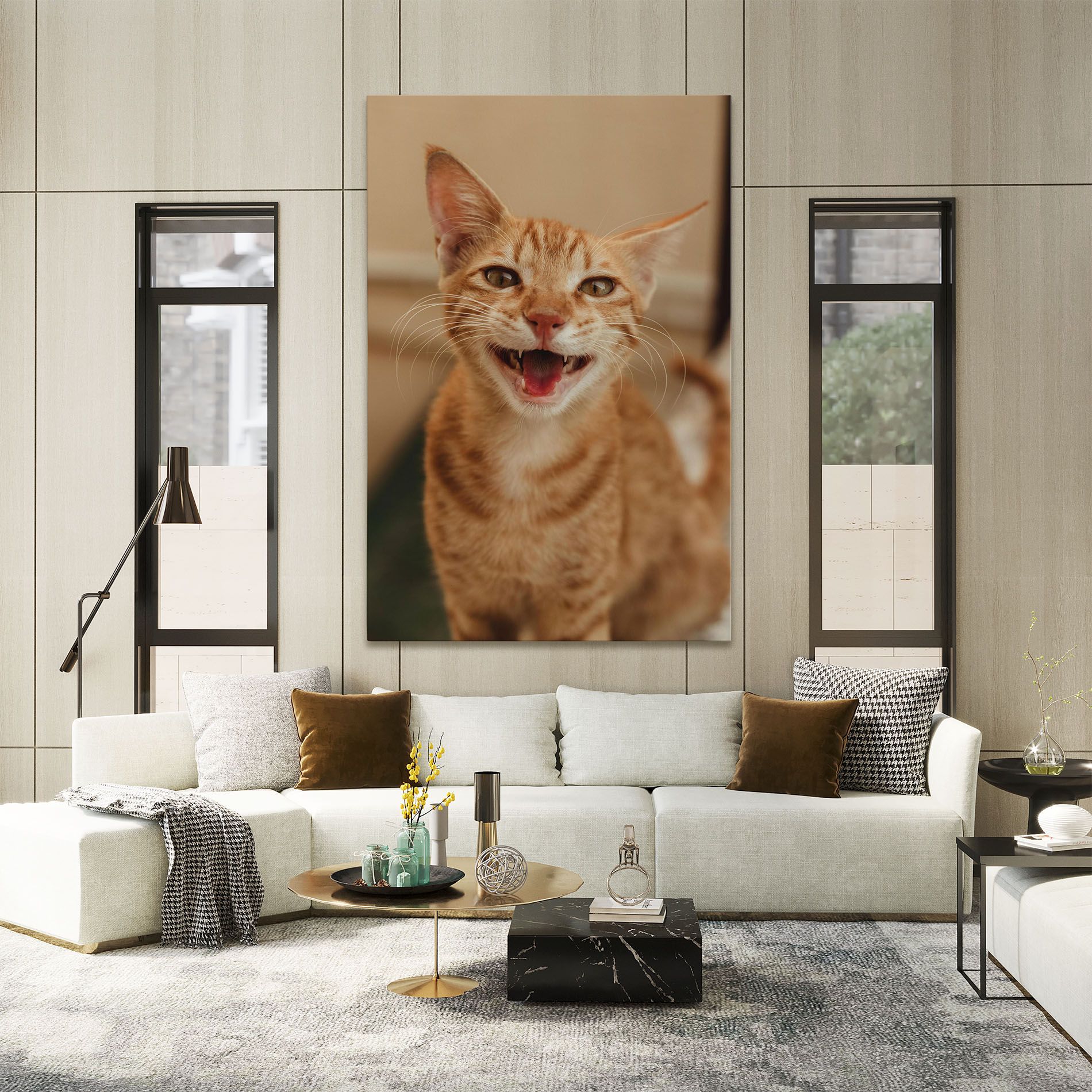 Orange Cat Smiling mockup 2
