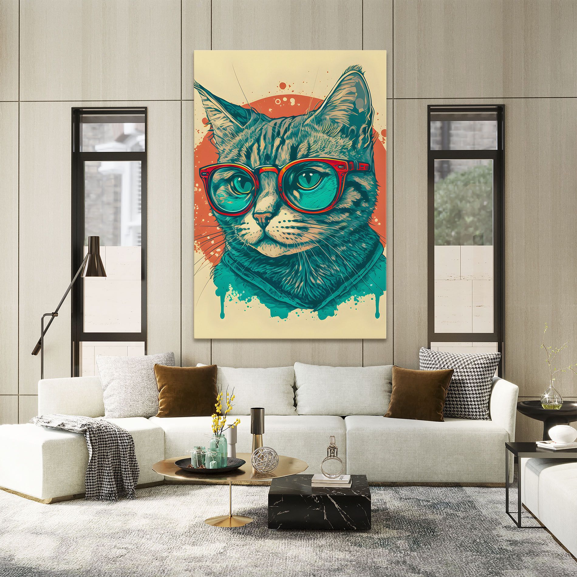 Red Glasses Cat mockup 2