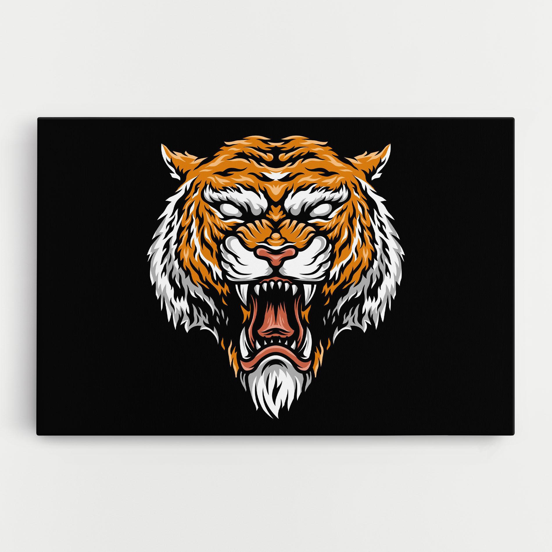 Leinwandbild Angry Orange Tiger mockup 0