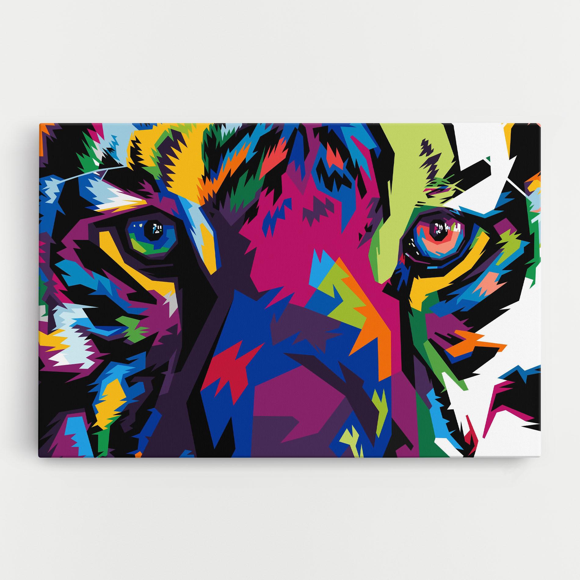 Leinwandbild Colourul Tiger Eyes mockup 0