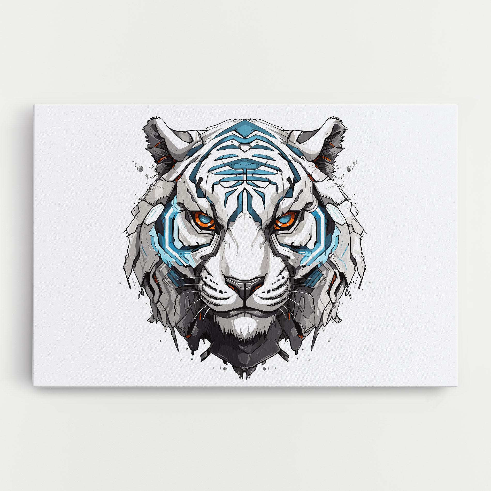 Leinwandbild Cyborg Tiger mockup 0