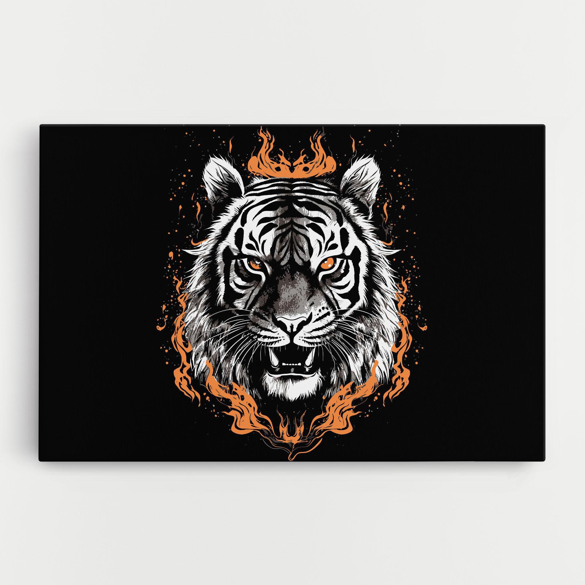 Leinwandbild Fire Tiger mockup 0