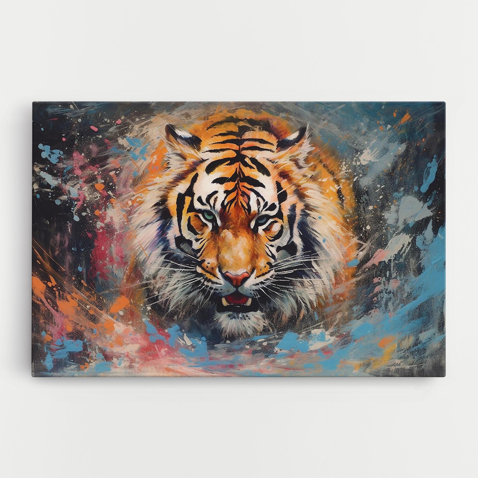 Leinwandbild Orange Tiger Painting mockup 0