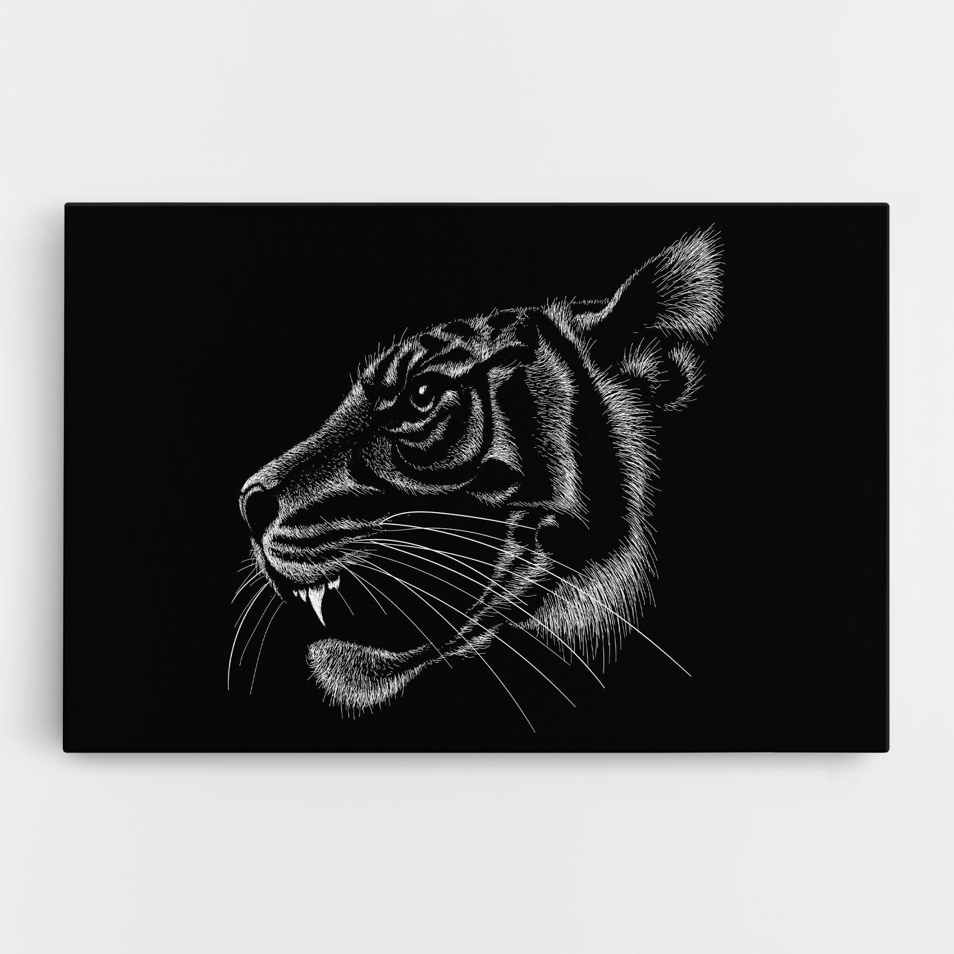 Leinwandbild Tiger White Head mockup 0