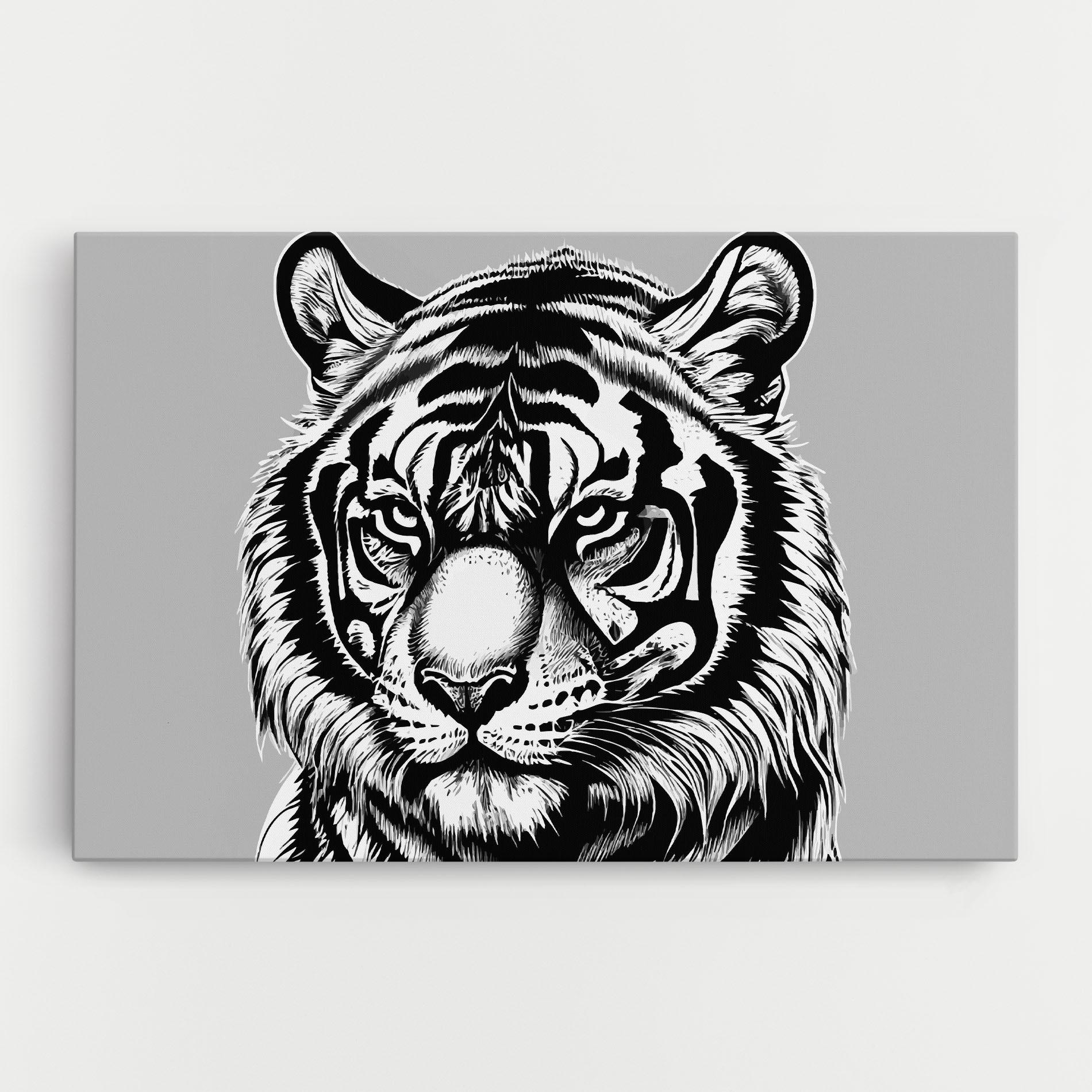 Leinwandbild White Tiger Grey mockup 0
