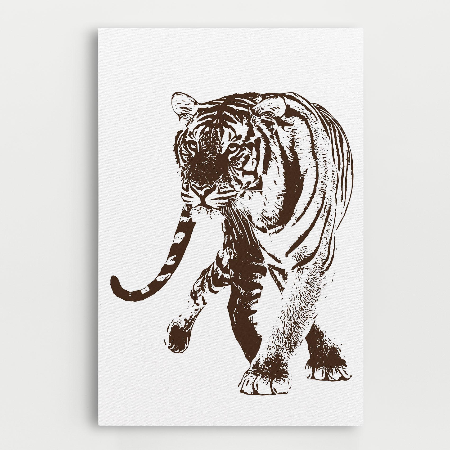 Leinwandbild Brown Line Tiger mockup 0
