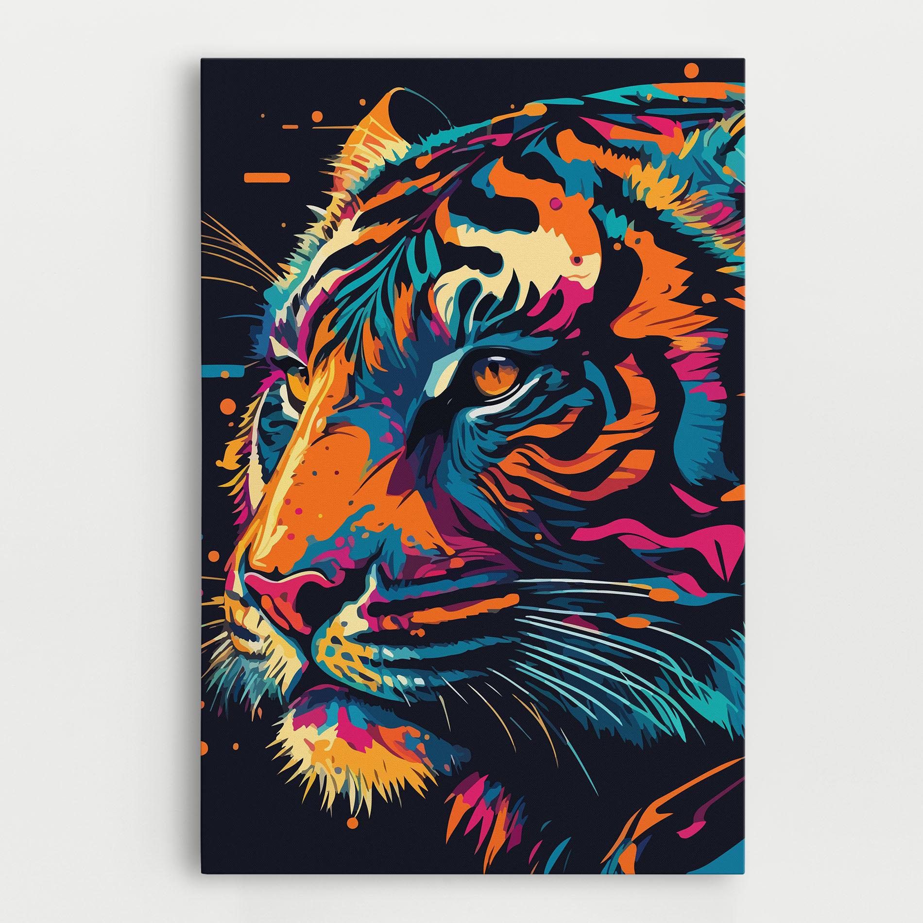 Leinwandbild Colorful Tiger mockup 0