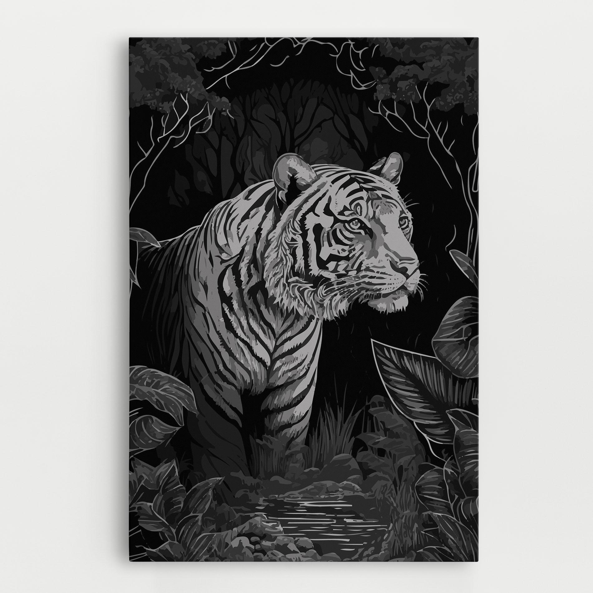 Leinwandbild Grey Tiger mockup 0
