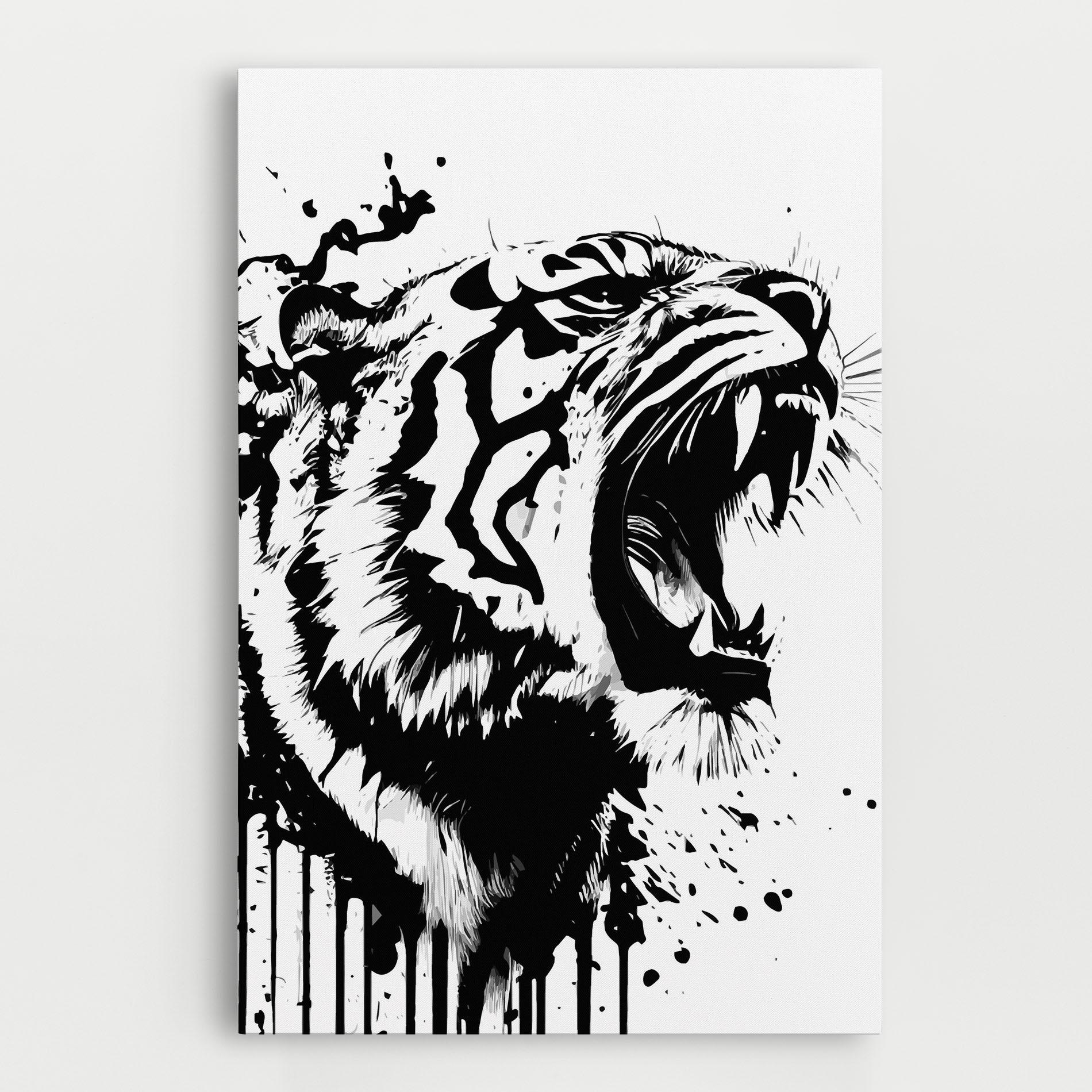 Leinwandbild Ink Art Tiger mockup 0