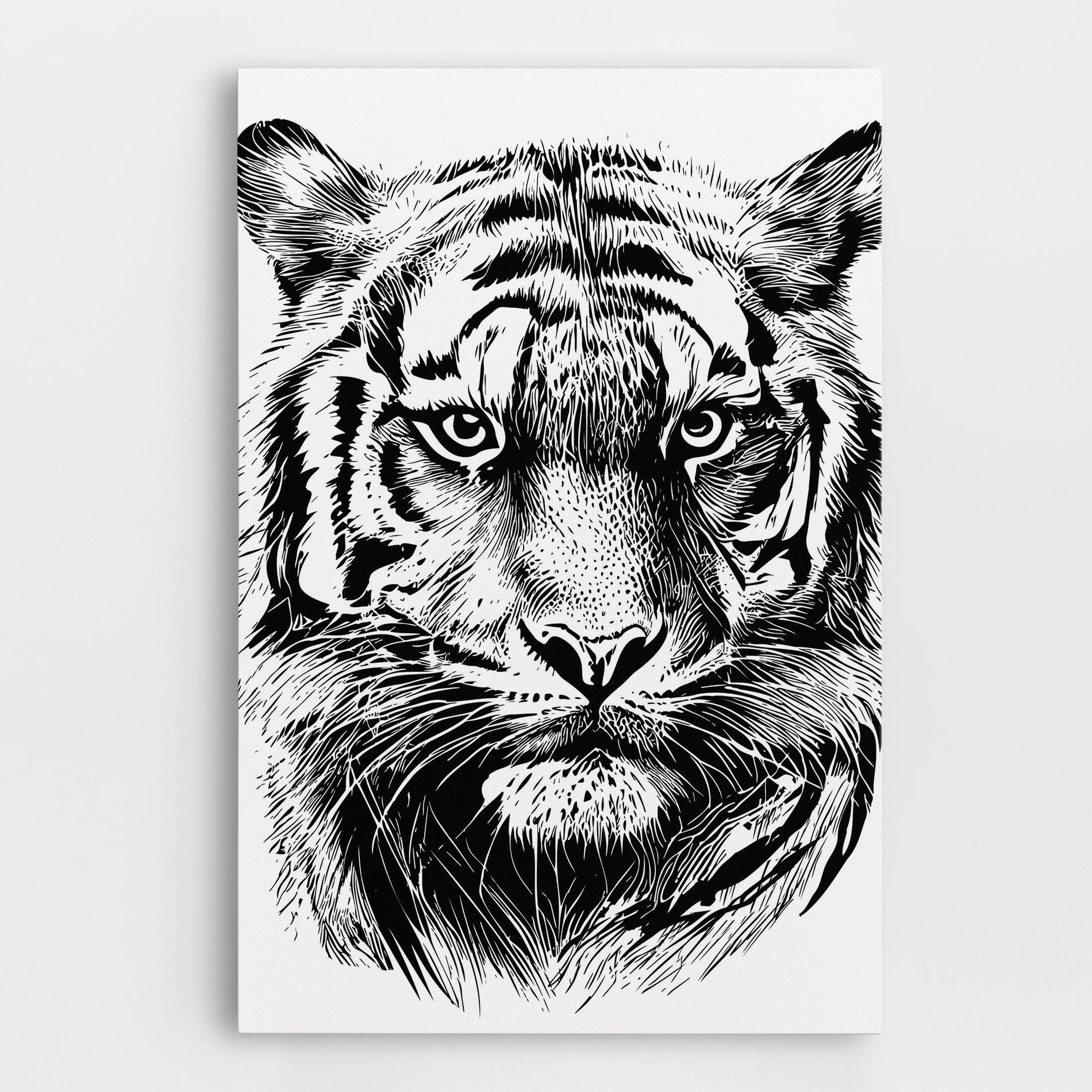 Leinwandbild Pretty Tiger Head mockup 0