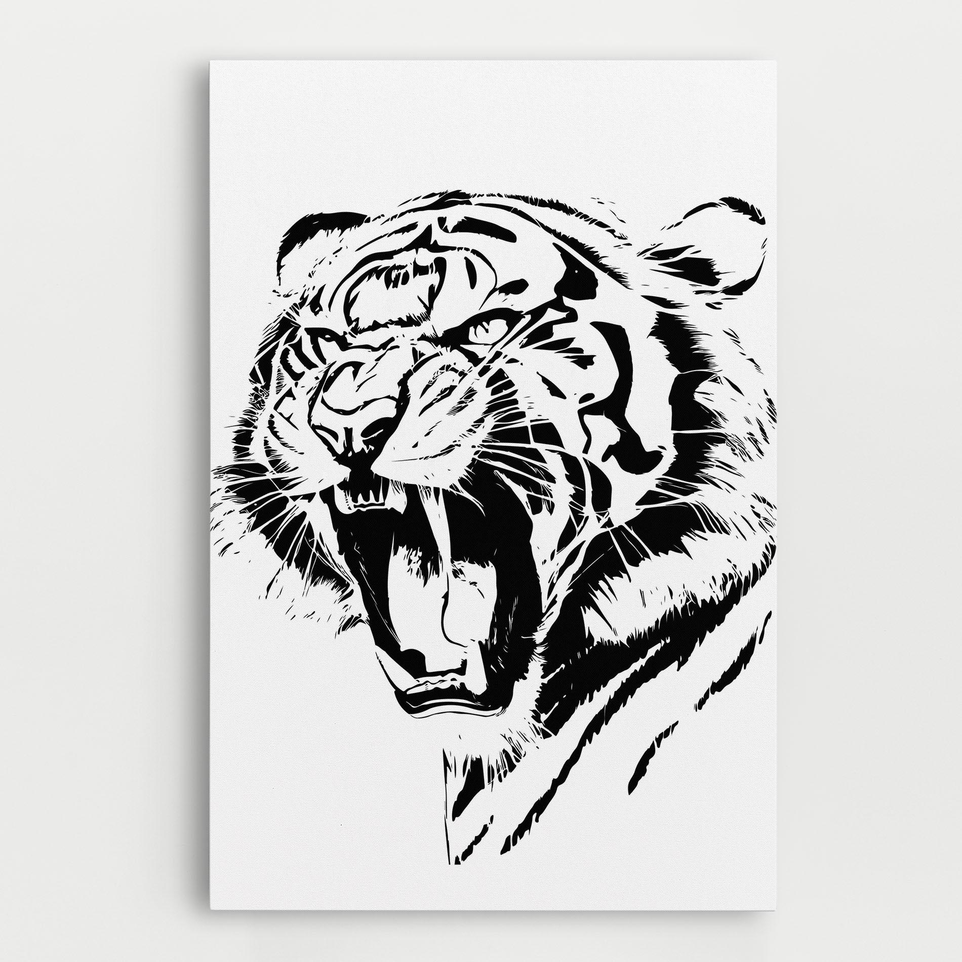 Leinwandbild Roaring Tiger mockup 0
