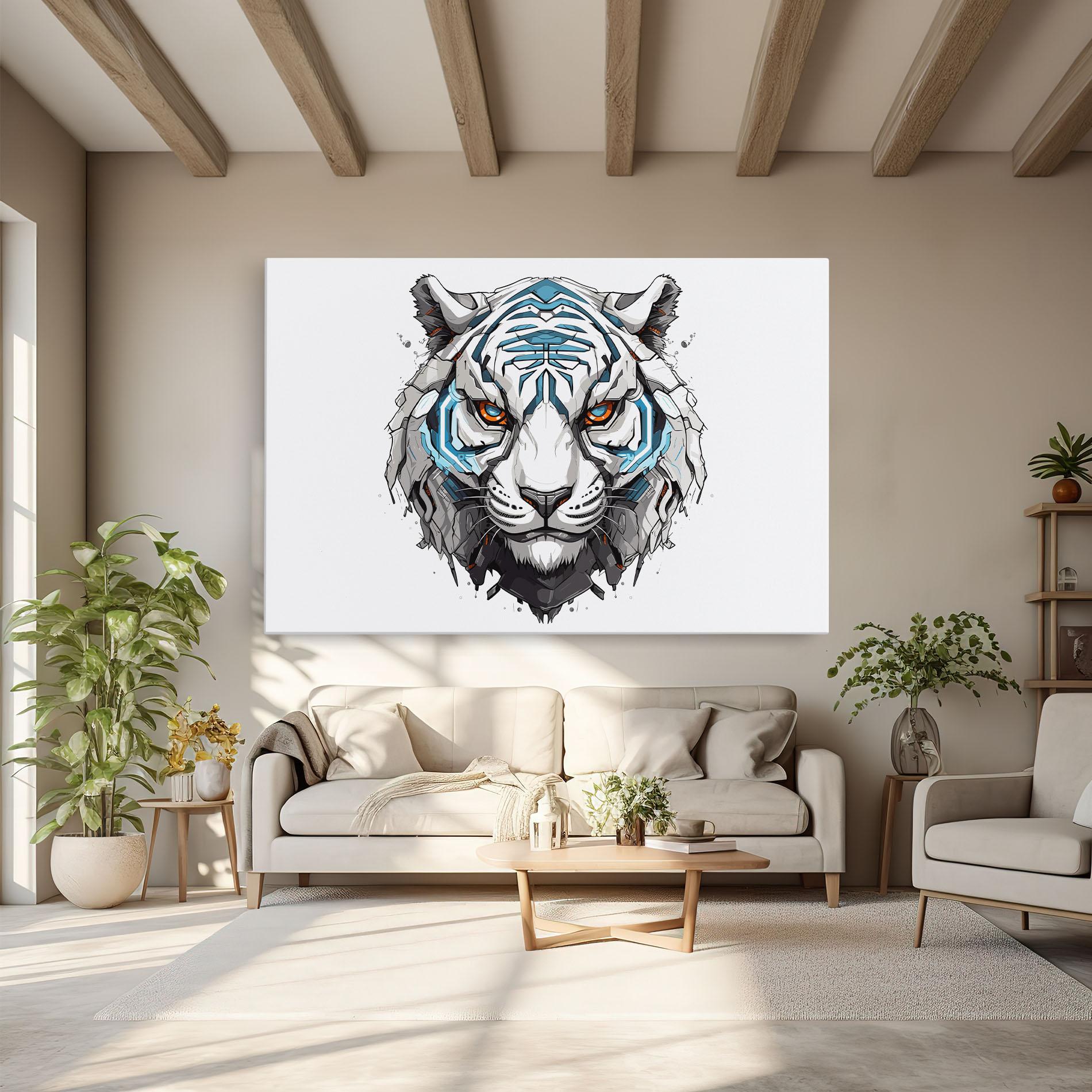 Leinwandbild Cyborg Tiger mockup 6