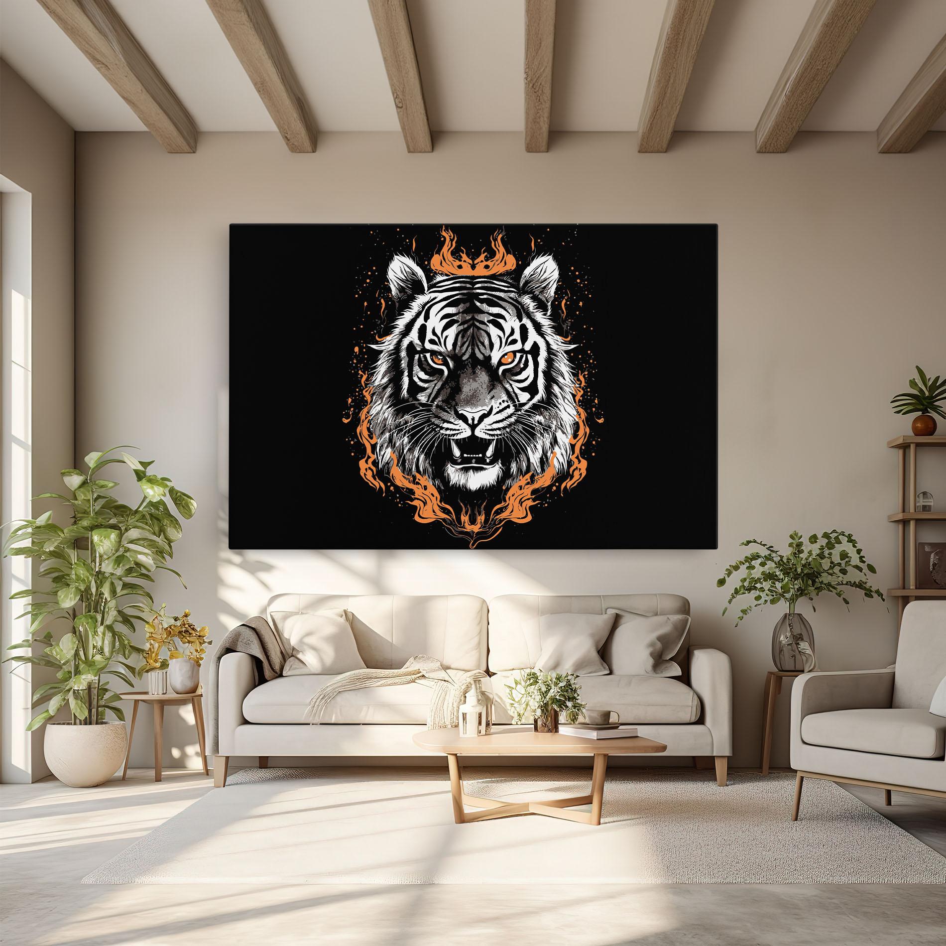Leinwandbild Fire Tiger mockup 6