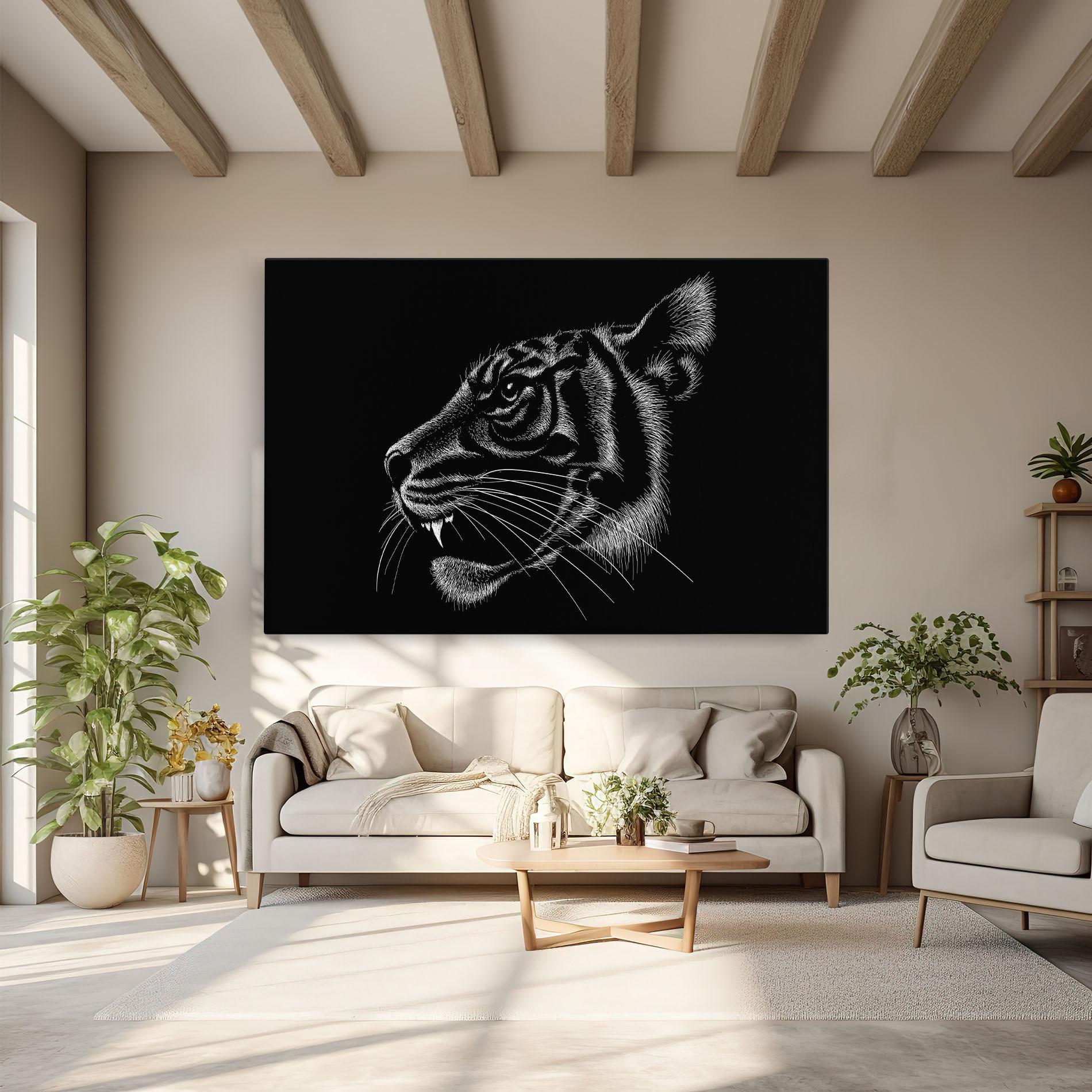 Leinwandbild Tiger White Head mockup 6