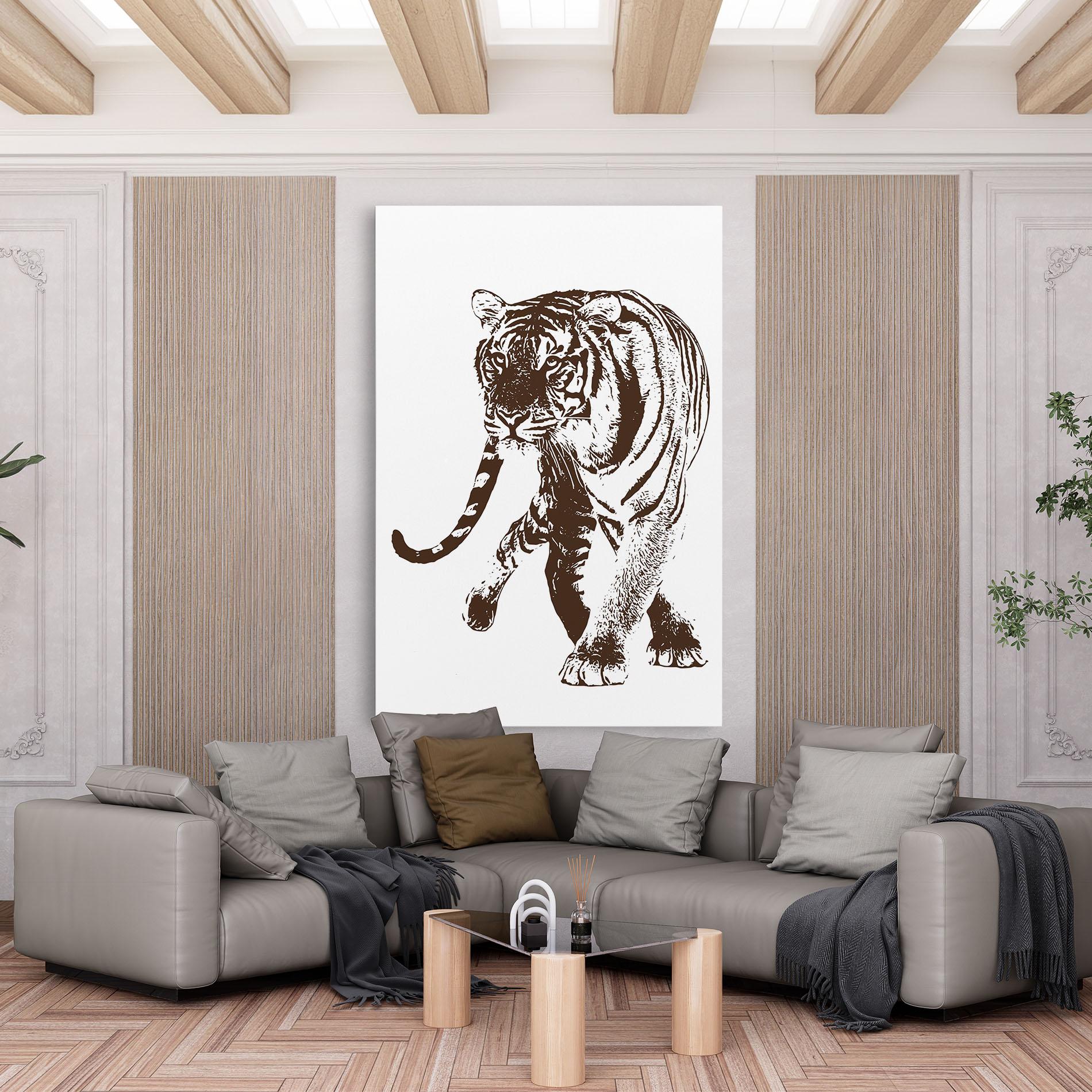 Leinwandbild Brown Line Tiger mockup 6