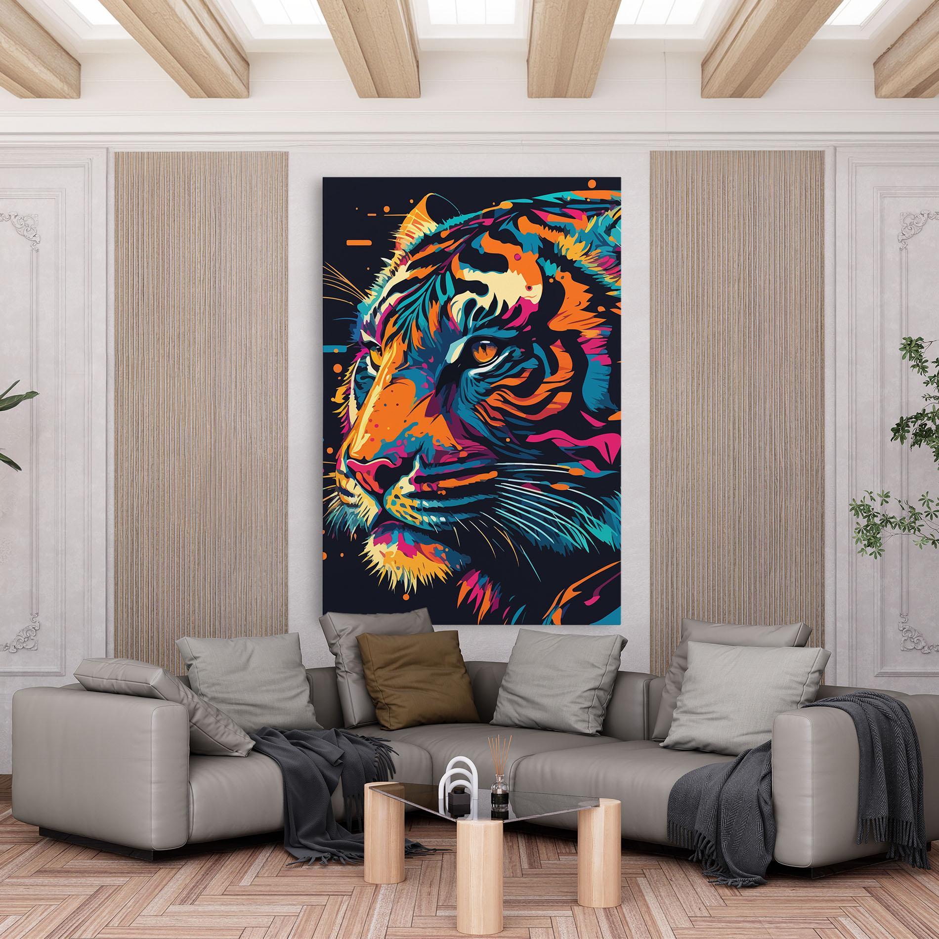 Leinwandbild Colorful Tiger mockup 6