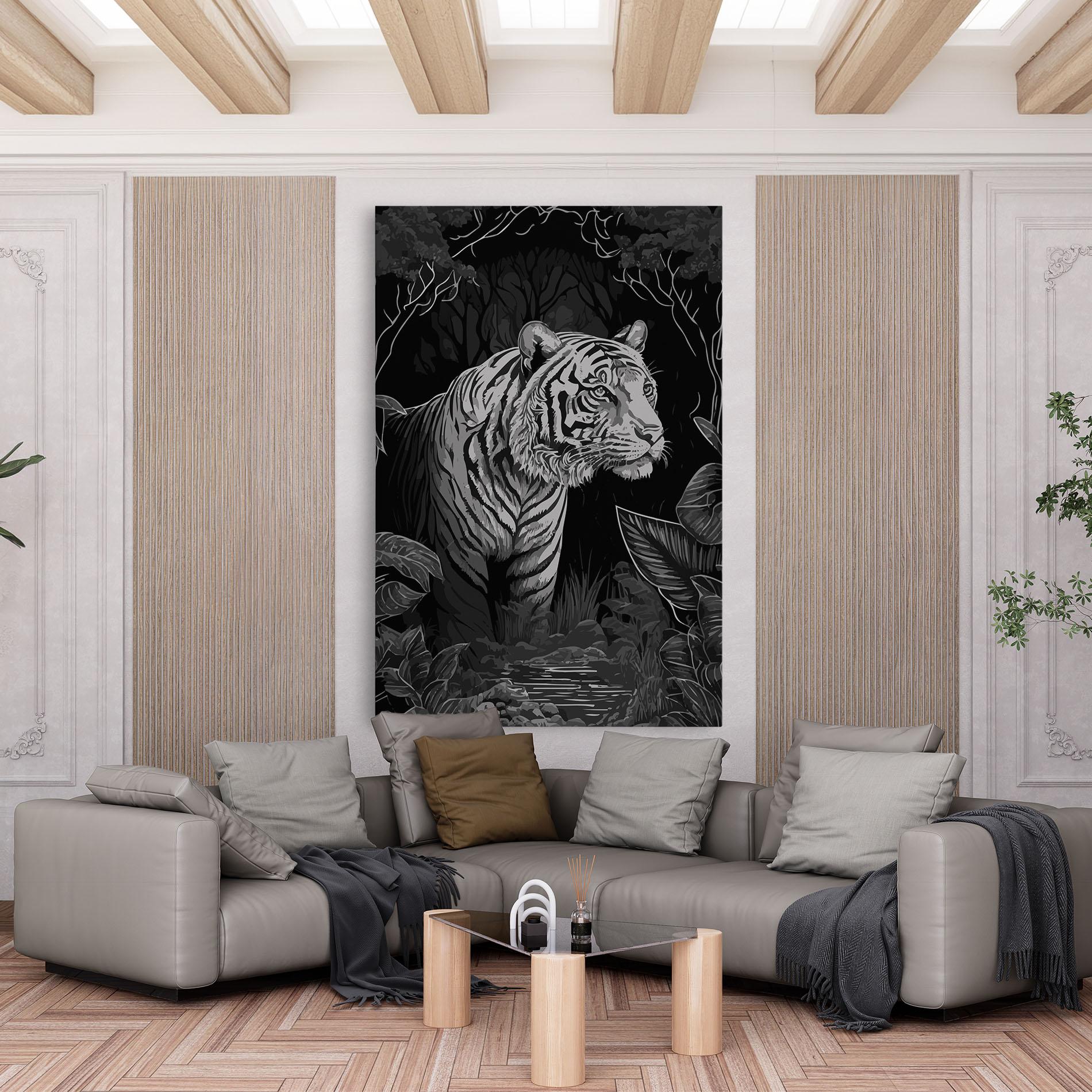 Leinwandbild Grey Tiger mockup 6