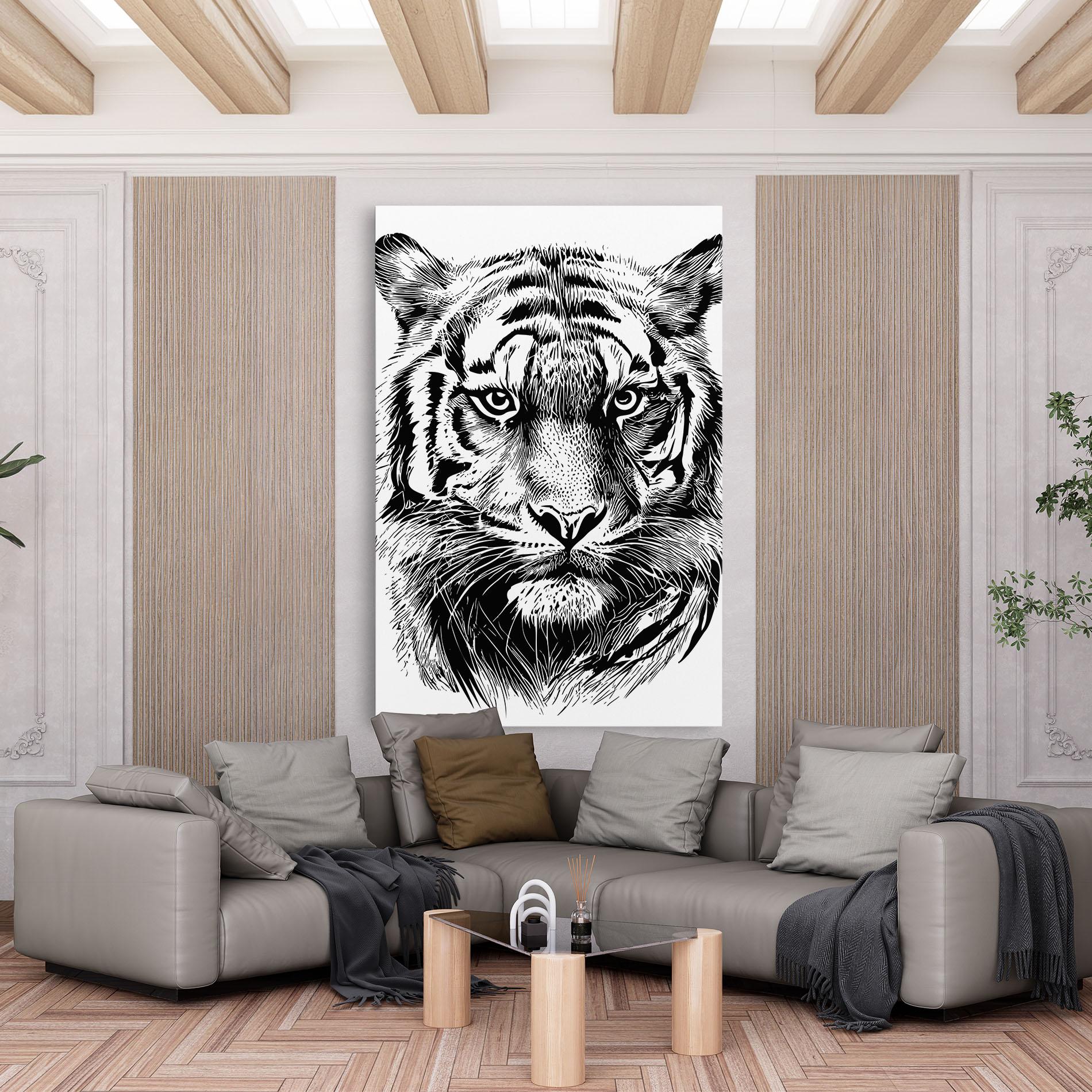 Leinwandbild Pretty Tiger Head mockup 6