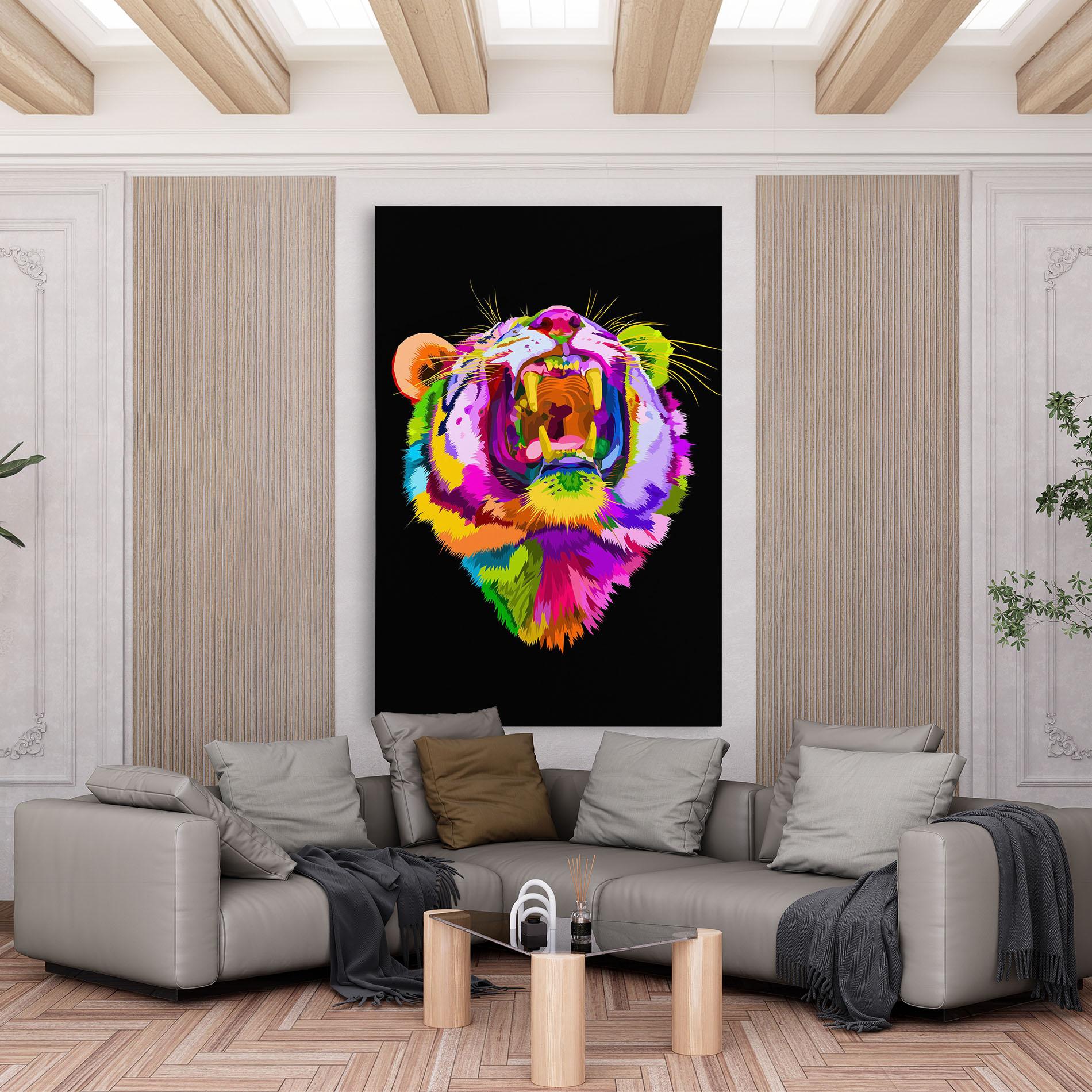 Leinwandbild Tiger Mix Color mockup 6