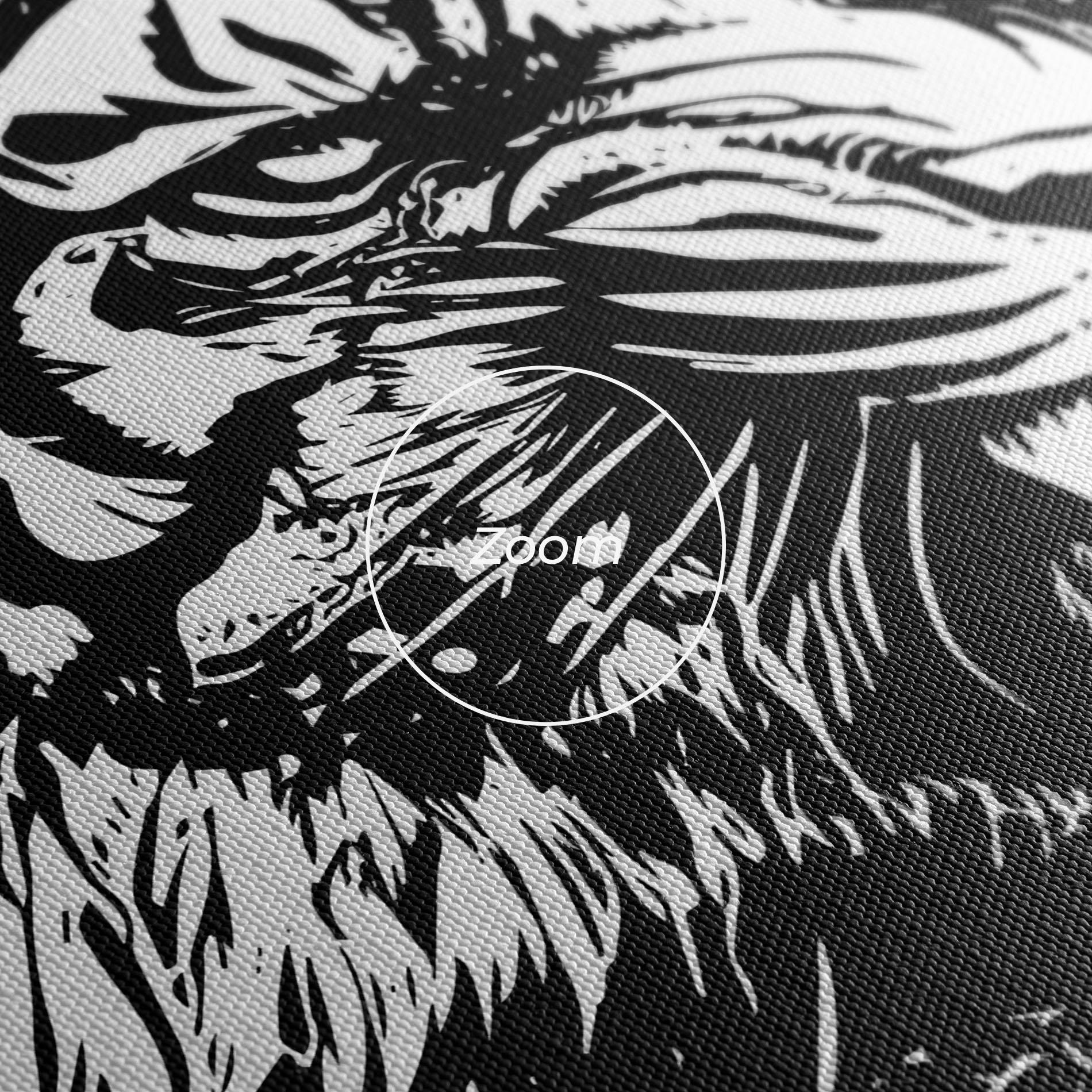 Leinwandbild Angry Tiger Head mockup 3