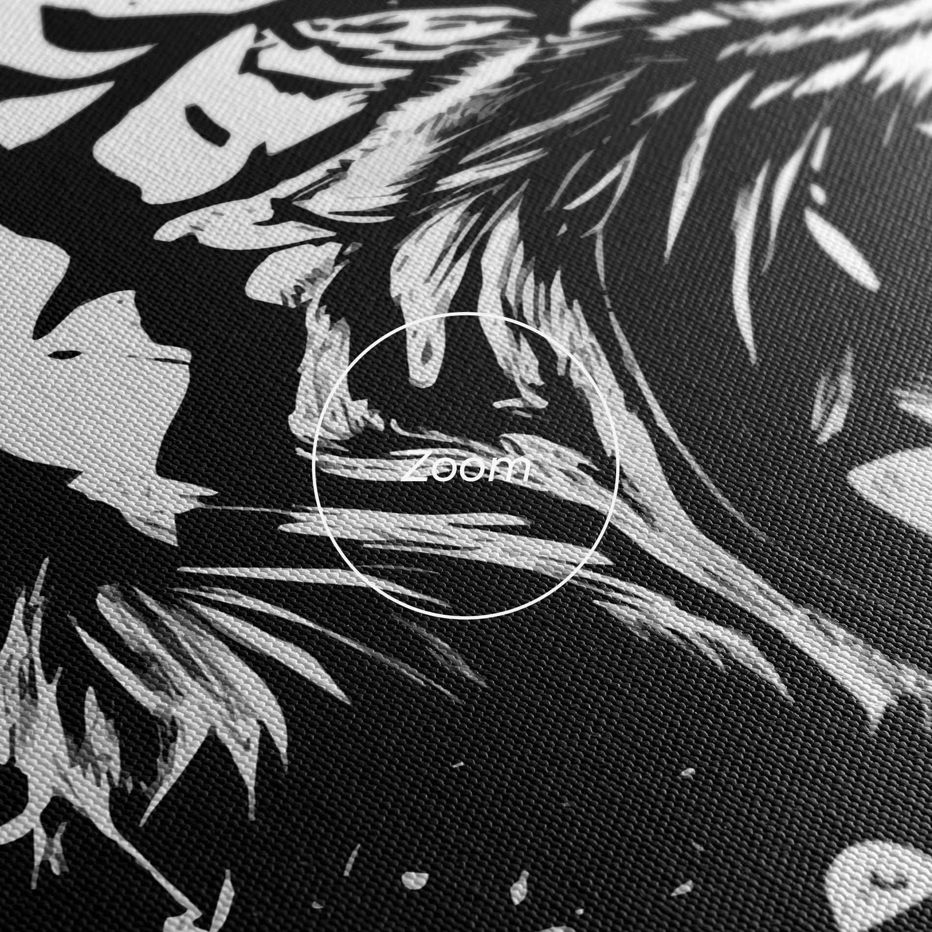 Leinwandbild Black Grey Tiger mockup 3