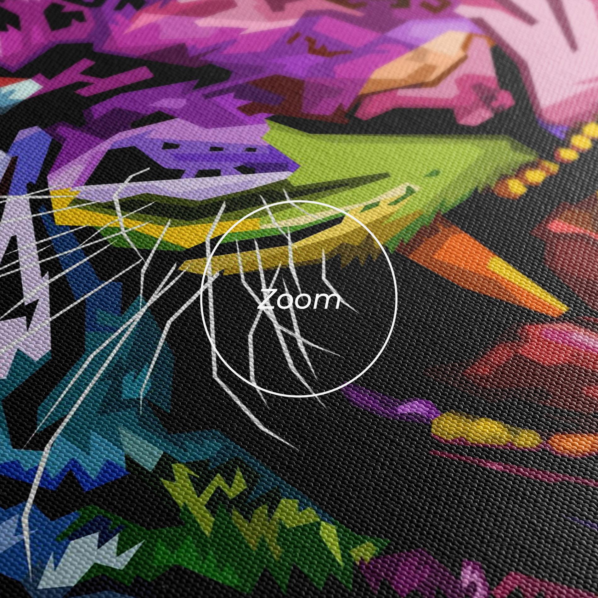 Leinwandbild Tiger On Black mockup 3