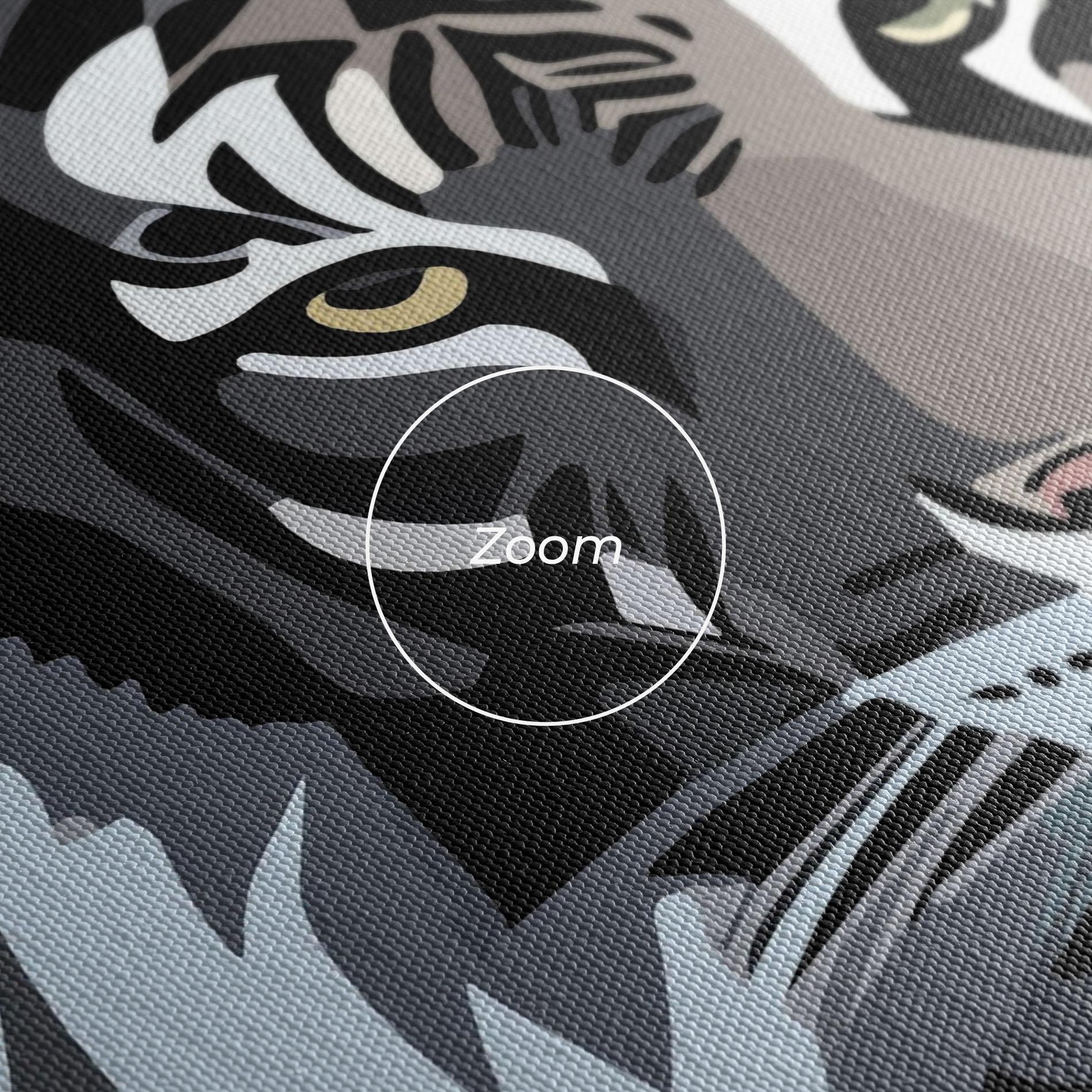 Leinwandbild White Grey Tiger mockup 3