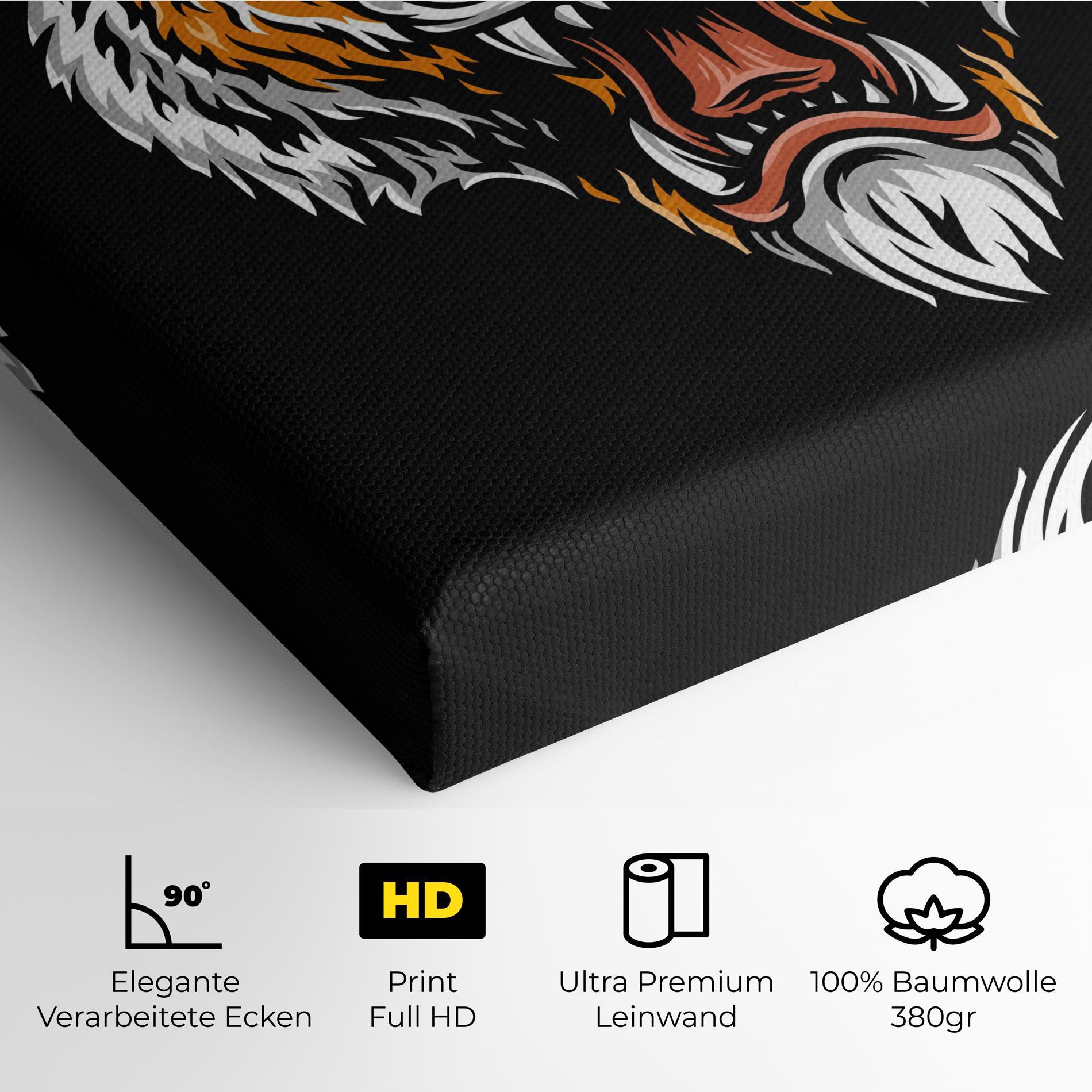 Leinwandbild Angry Orange Tiger mockup 4