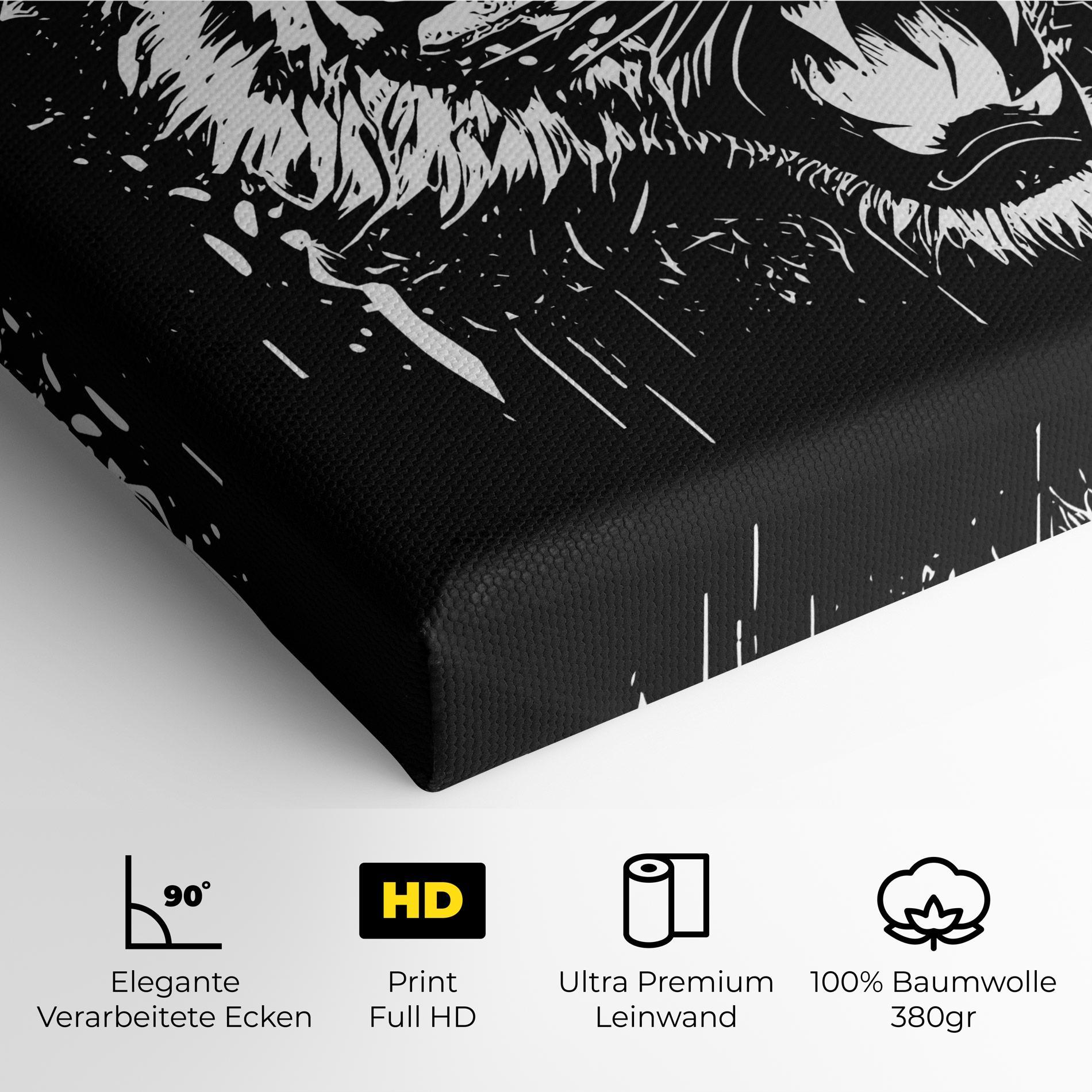 Leinwandbild Angry Tiger Head mockup 4