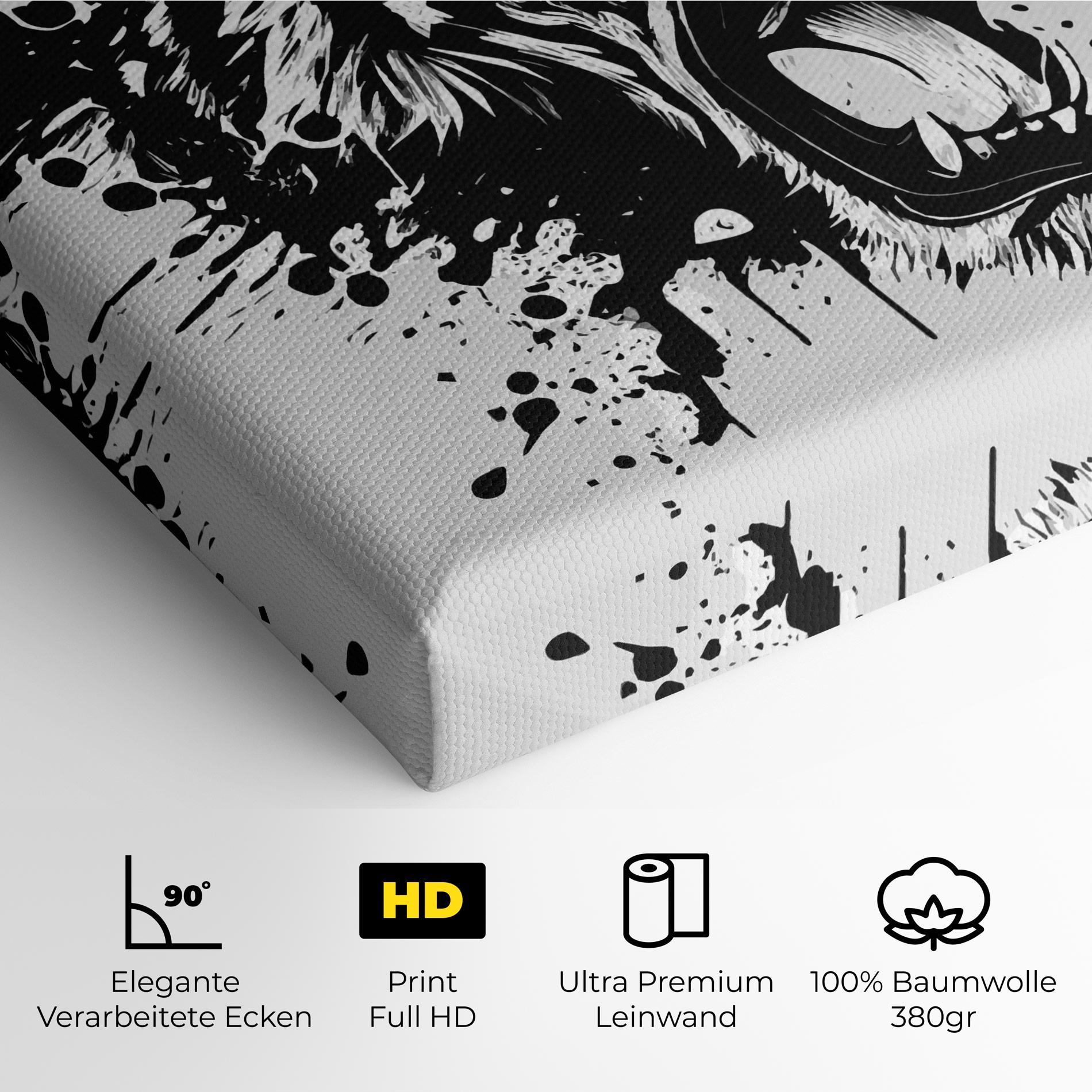 Leinwandbild Black Grey Tiger mockup 4