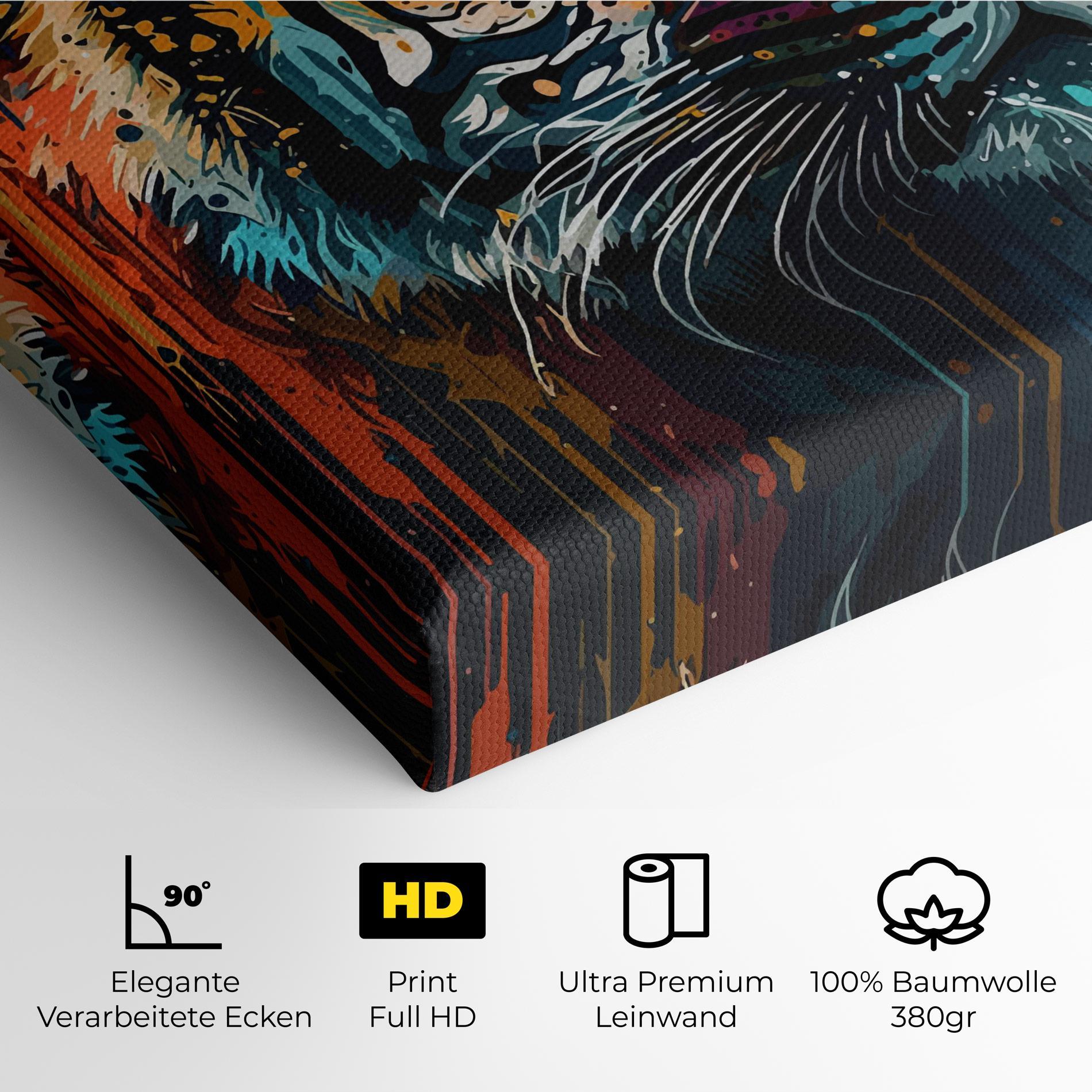 Leinwandbild Color Mix Tiger mockup 4