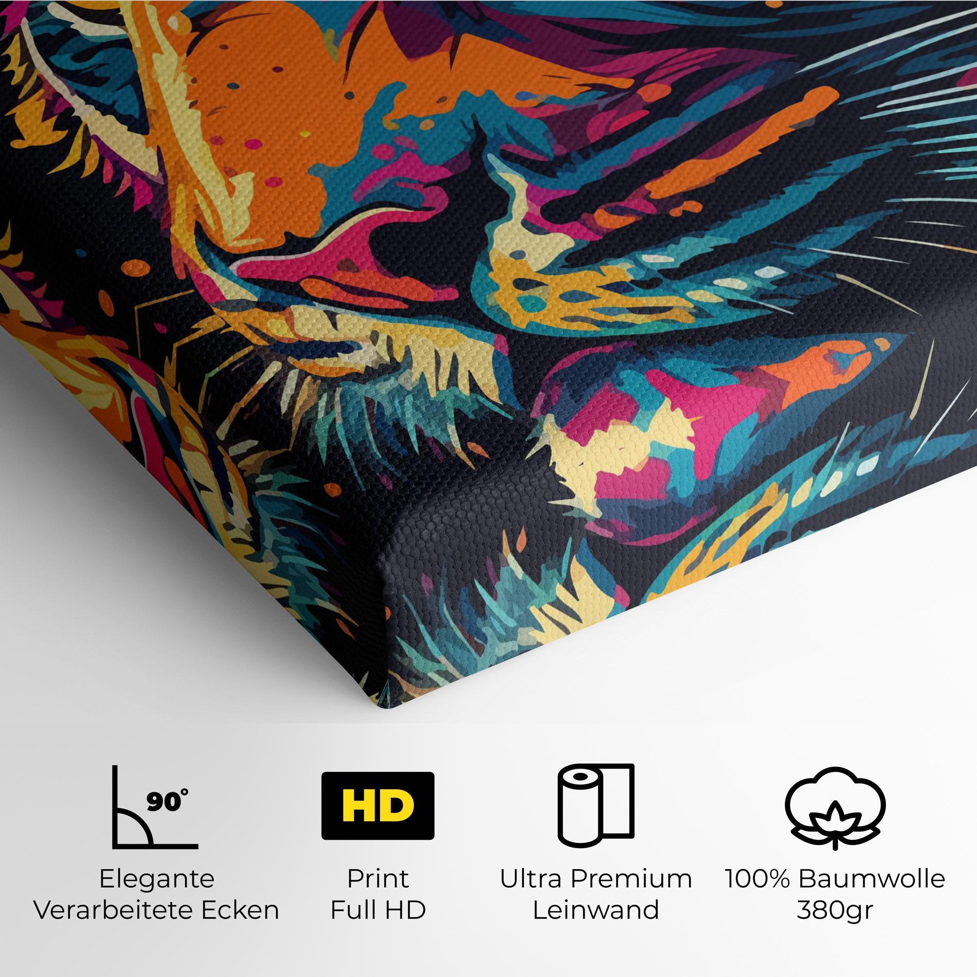 Leinwandbild Colorful Tiger mockup 4