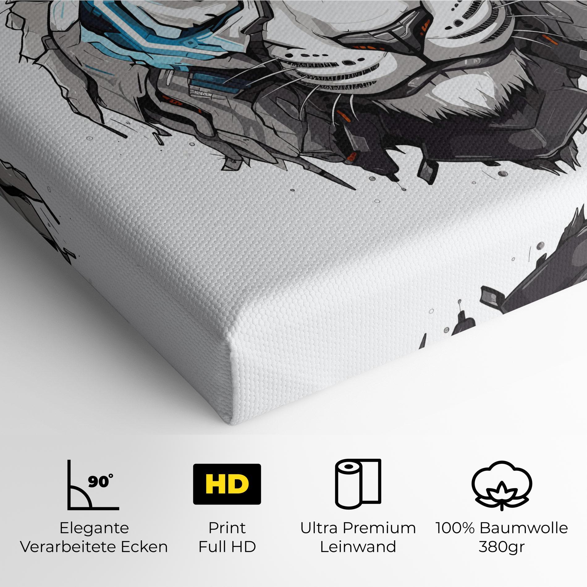Leinwandbild Cyborg Tiger mockup 4