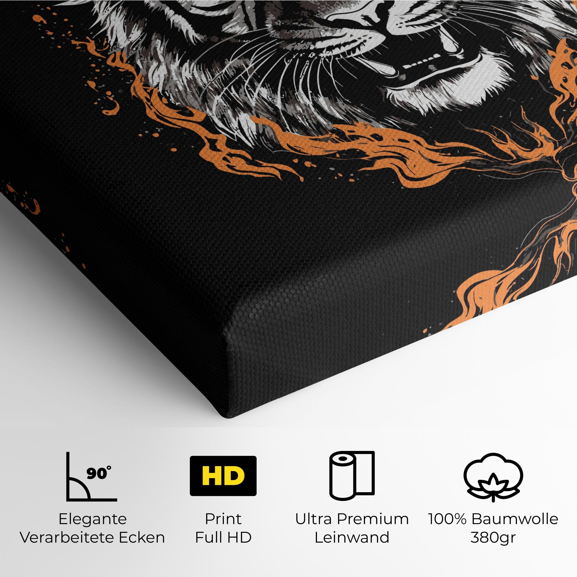 Leinwandbild Fire Tiger mockup 4