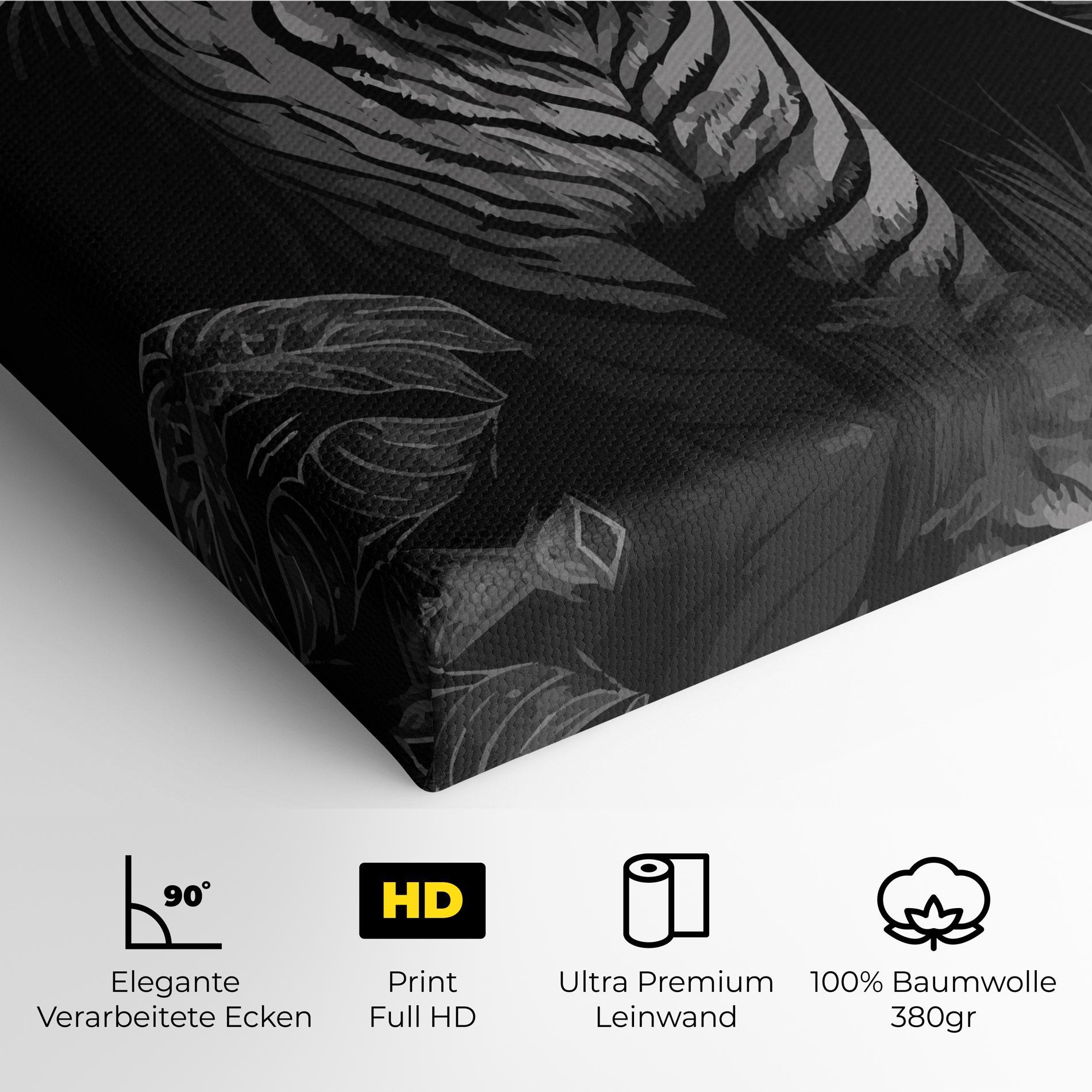 Leinwandbild Grey Tiger mockup 4