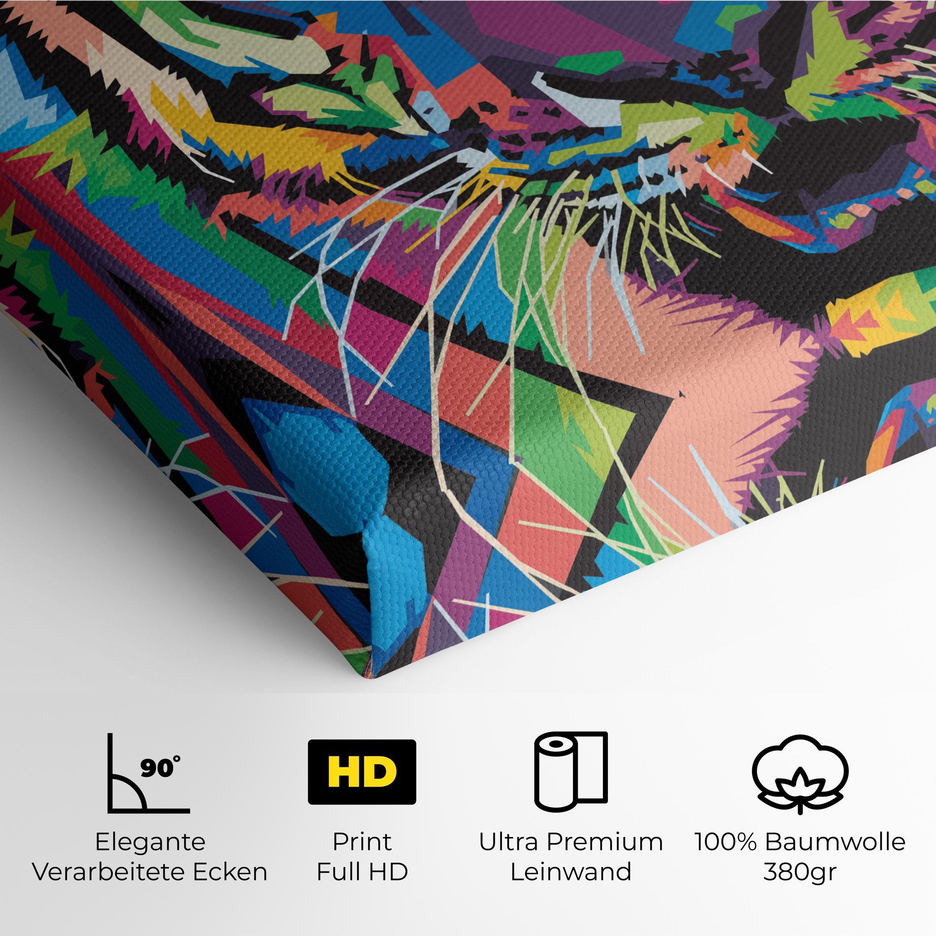 Leinwandbild Mix Color Tiger mockup 4