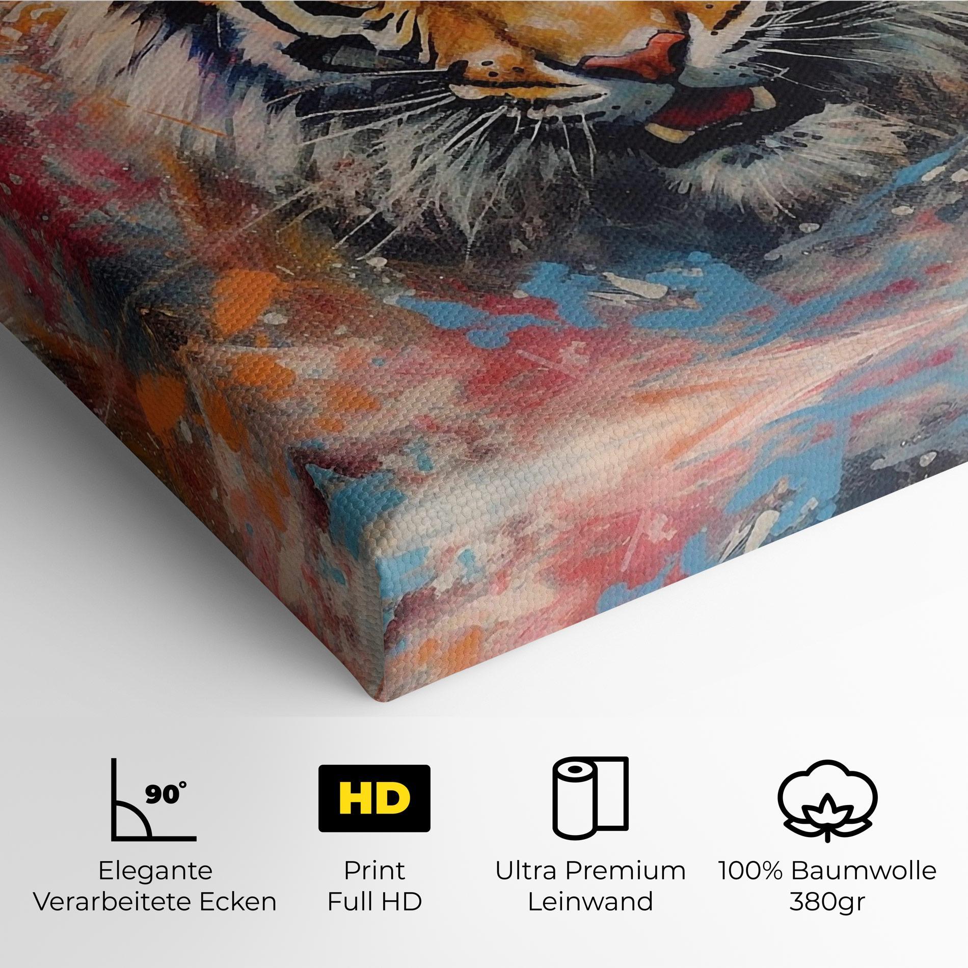 Leinwandbild Orange Tiger Painting mockup 4