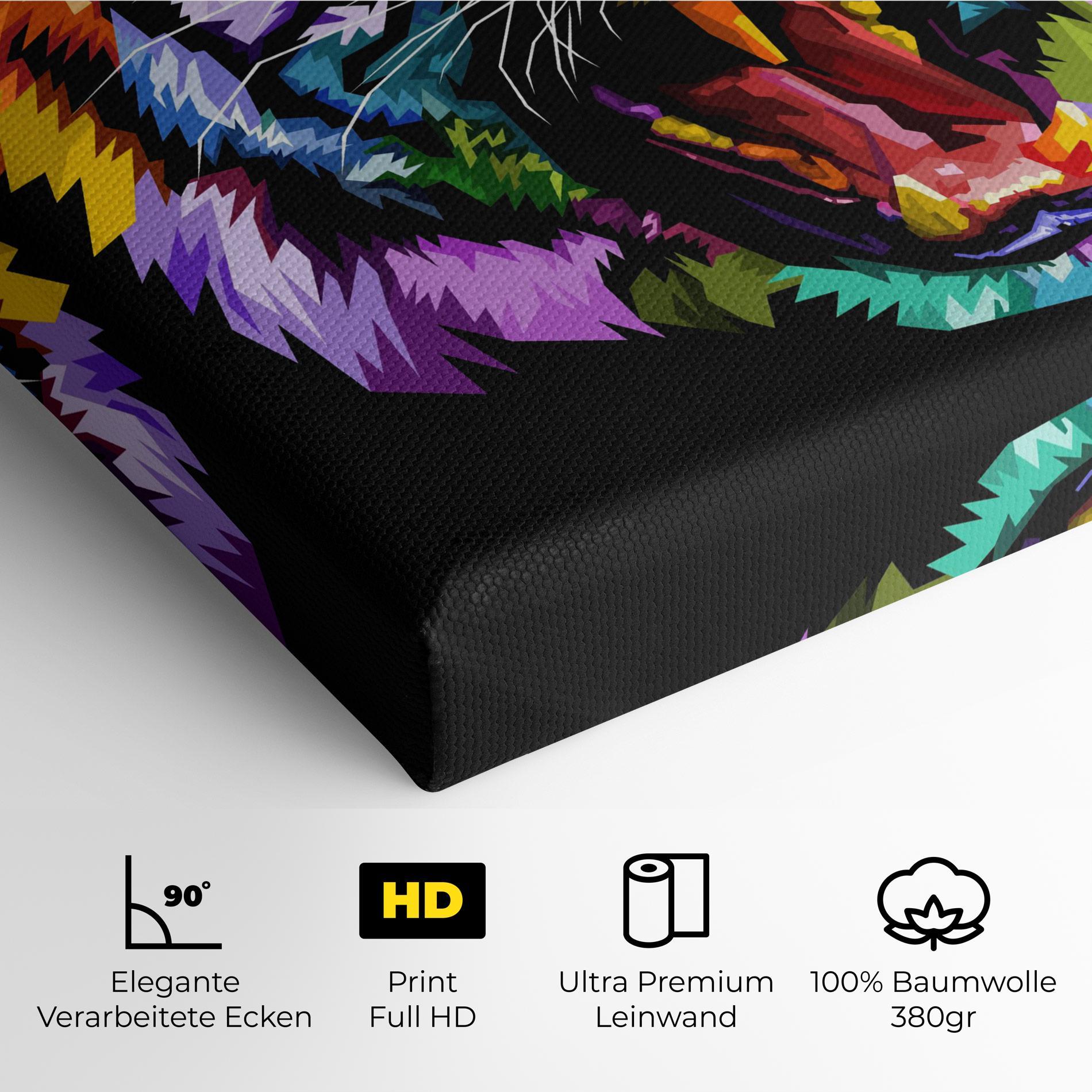 Leinwandbild Tiger On Black mockup 4