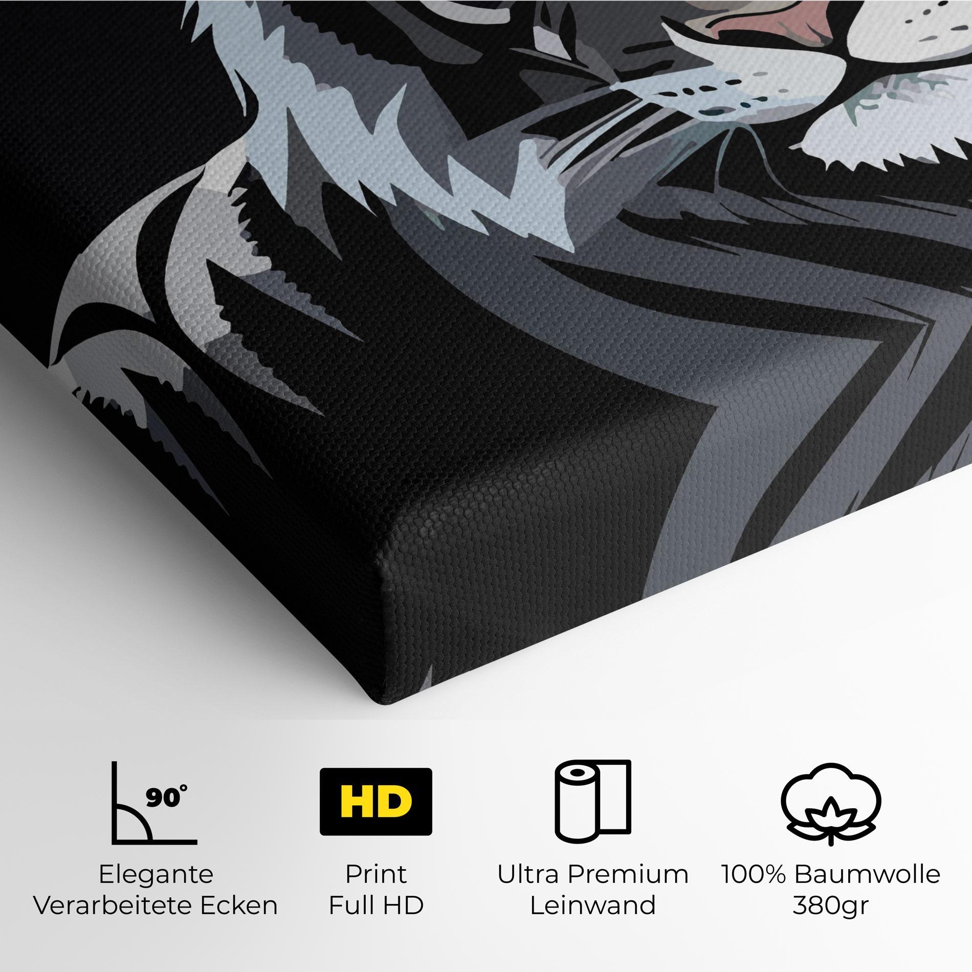 Leinwandbild White Grey Tiger mockup 4