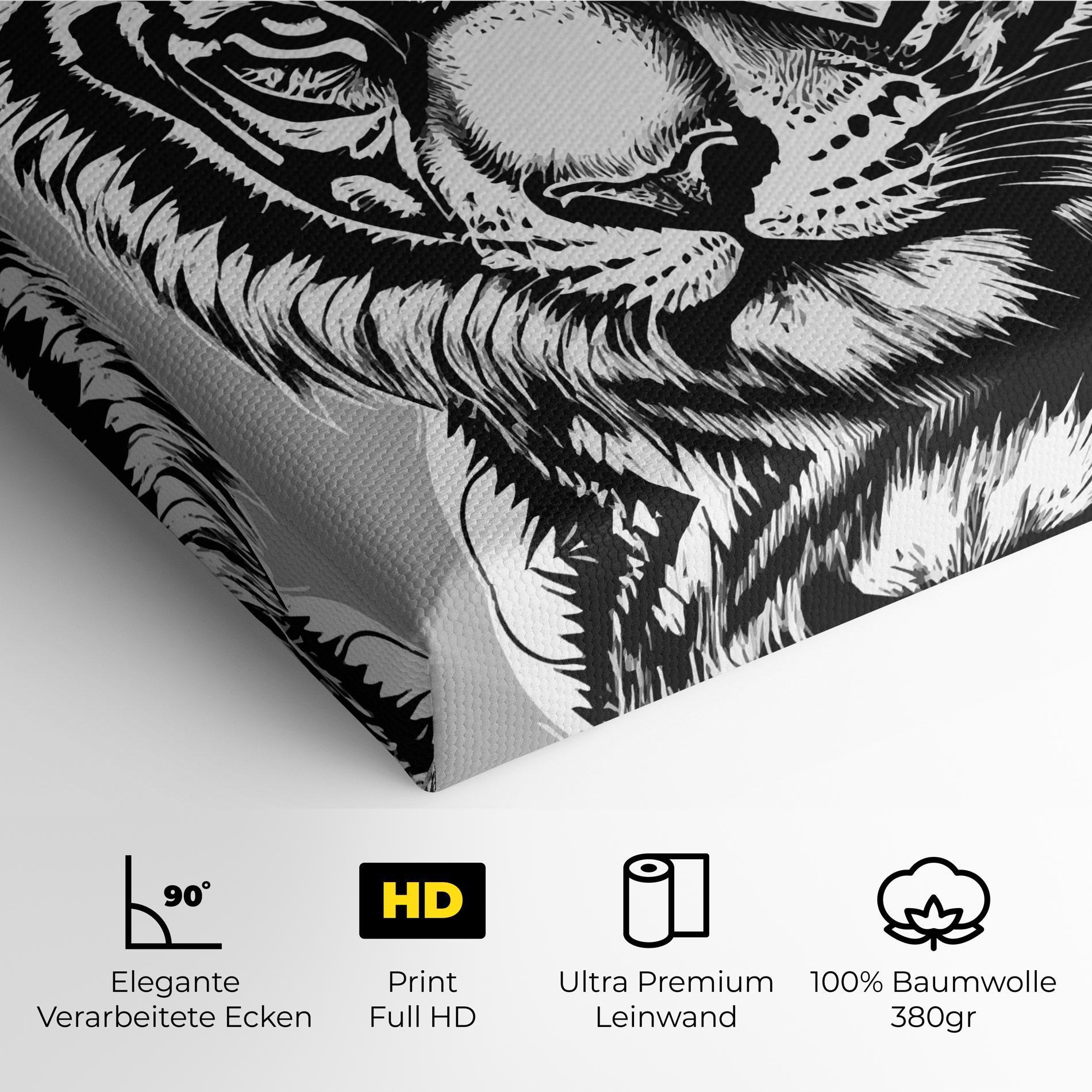 Leinwandbild White Tiger Grey mockup 4