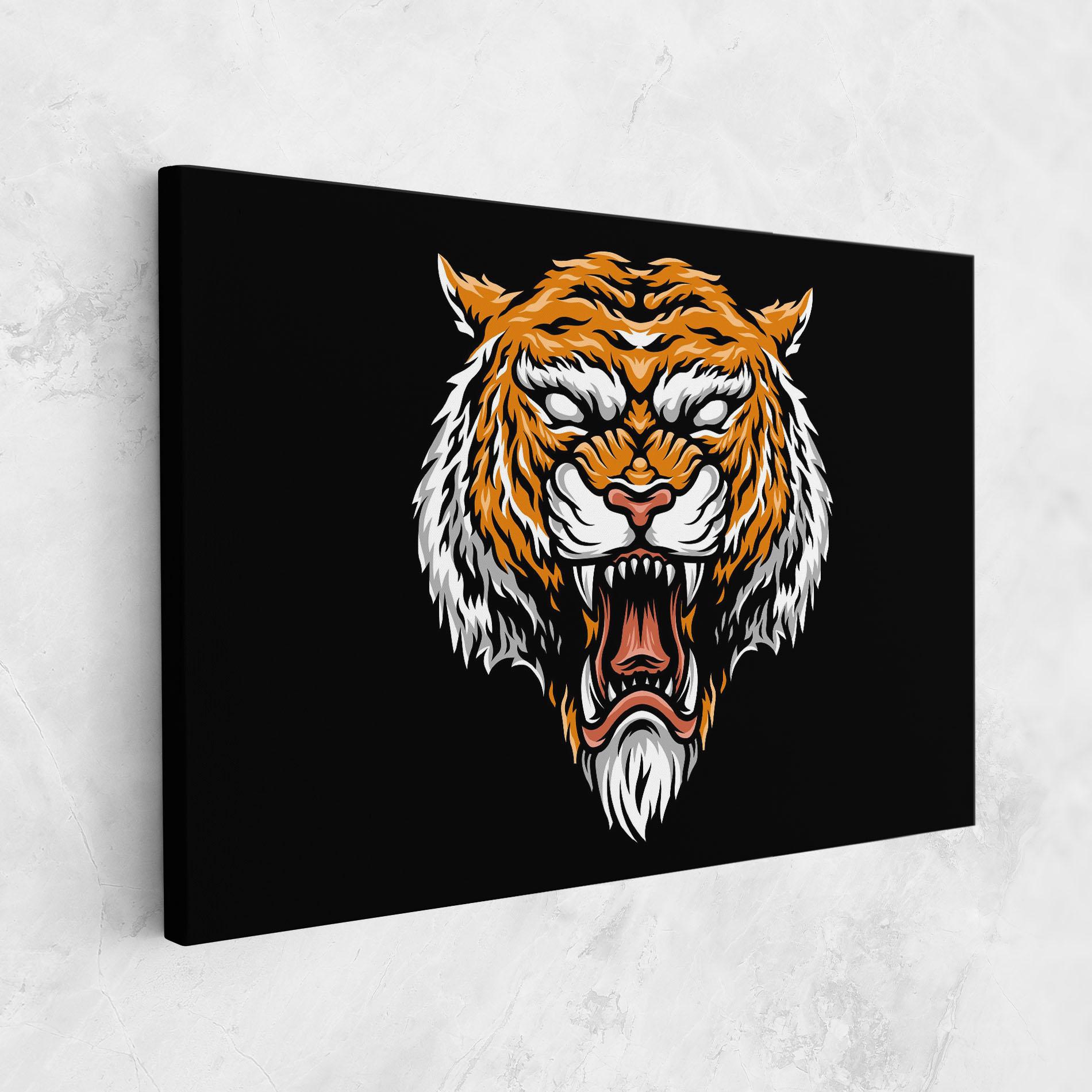 Leinwandbild Angry Orange Tiger mockup 1