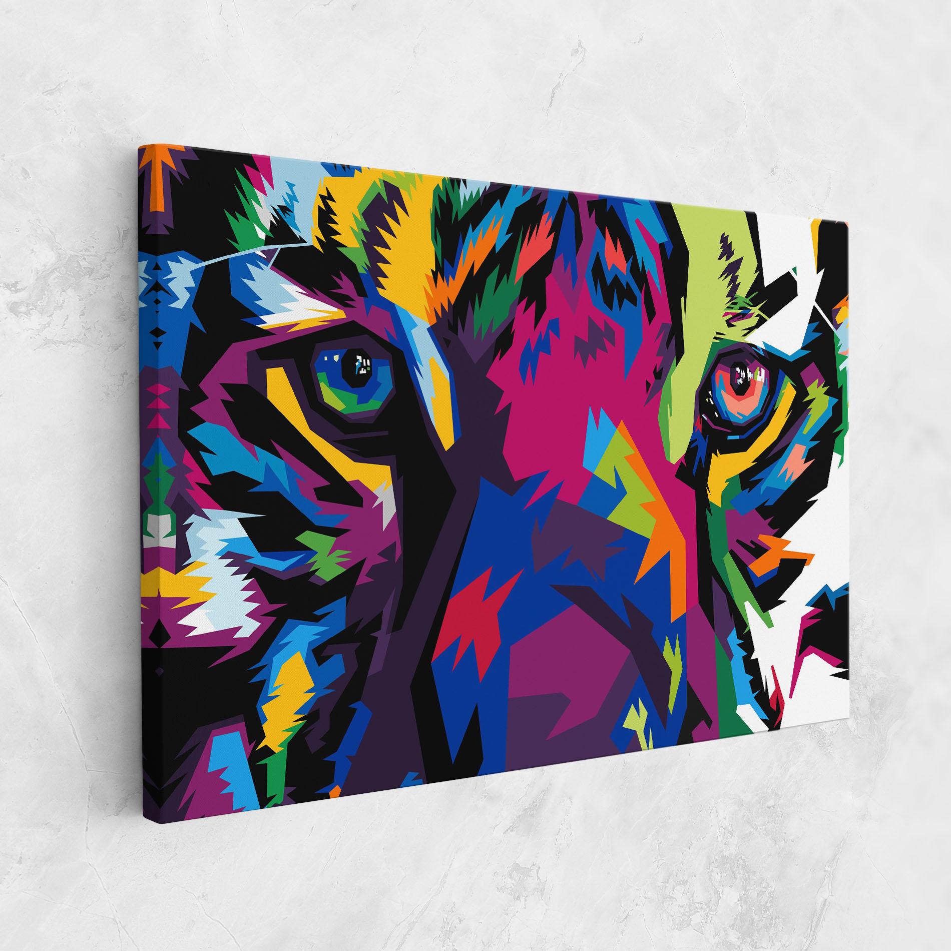 Leinwandbild Colourul Tiger Eyes mockup 1