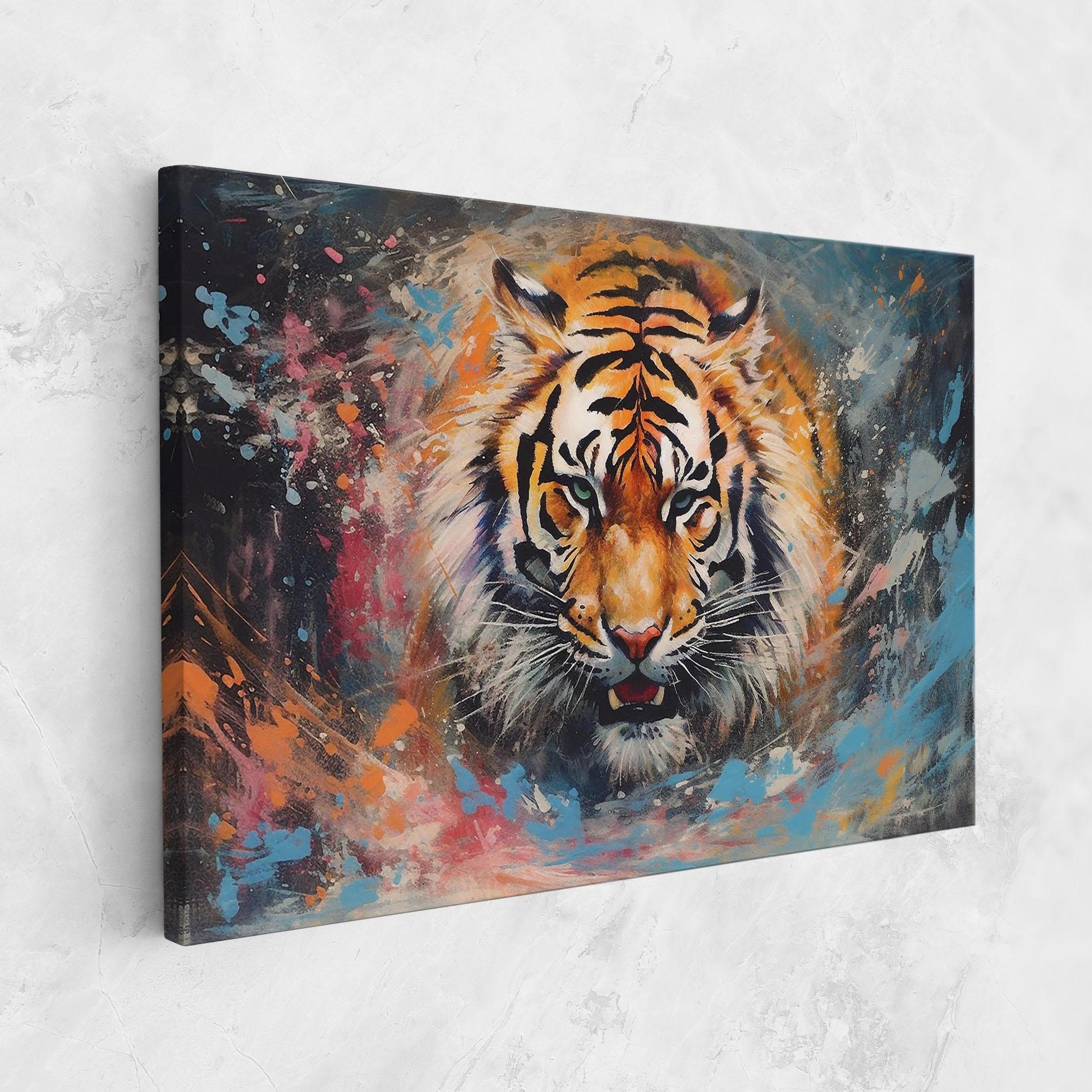 Leinwandbild Orange Tiger Painting mockup 1