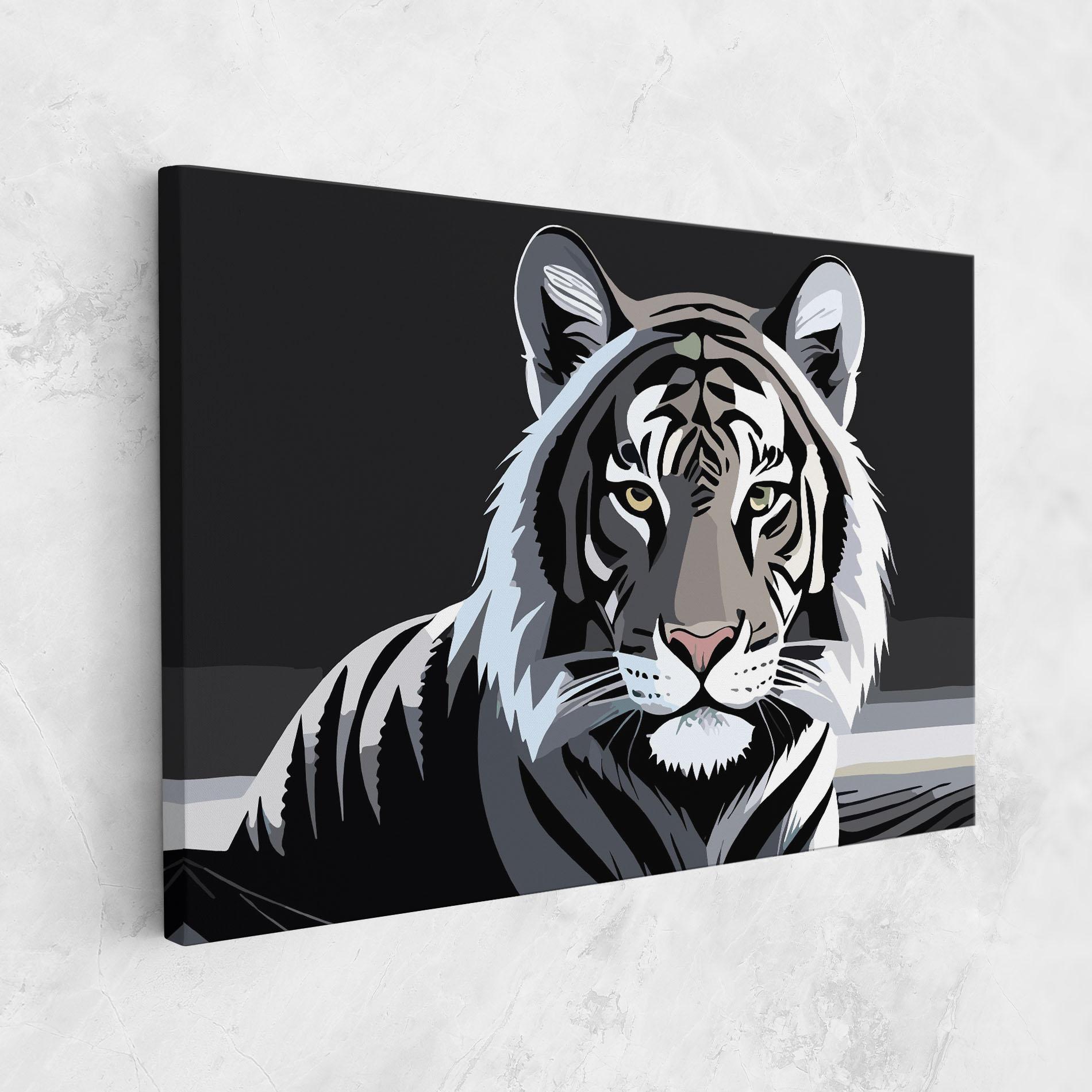 Leinwandbild White Grey Tiger mockup 1