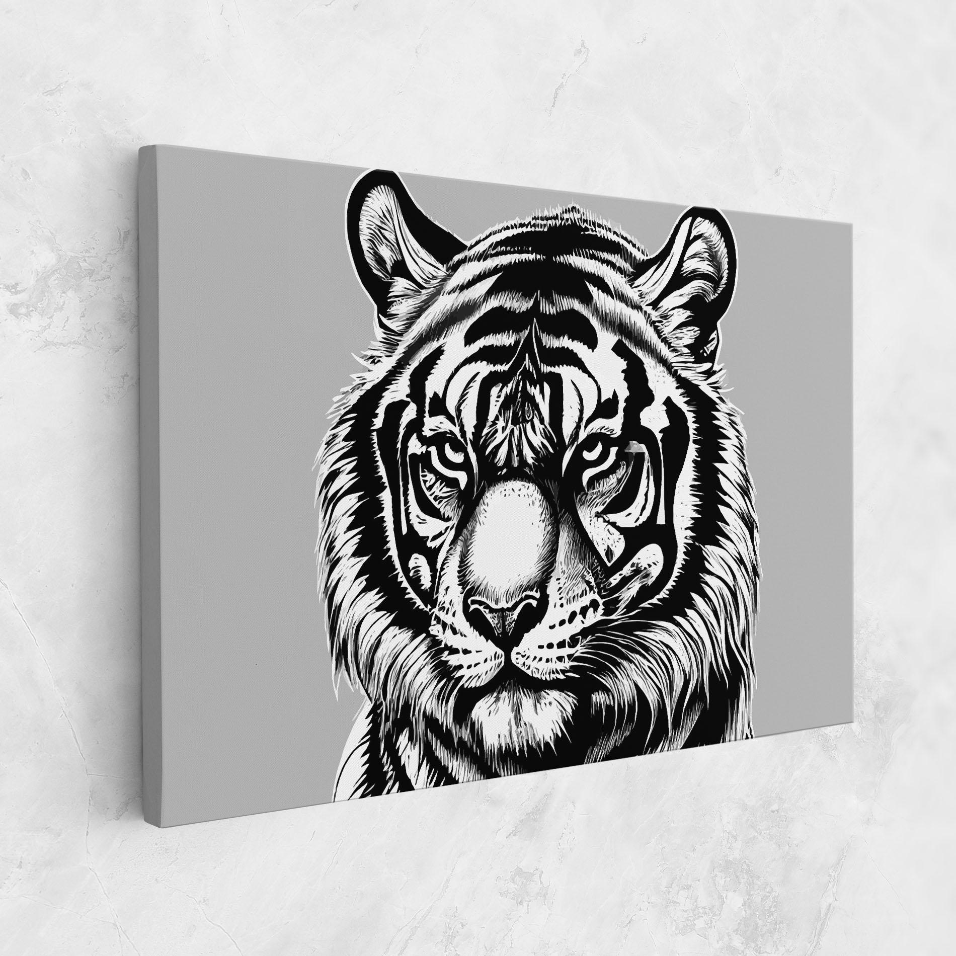 Leinwandbild White Tiger Grey mockup 1