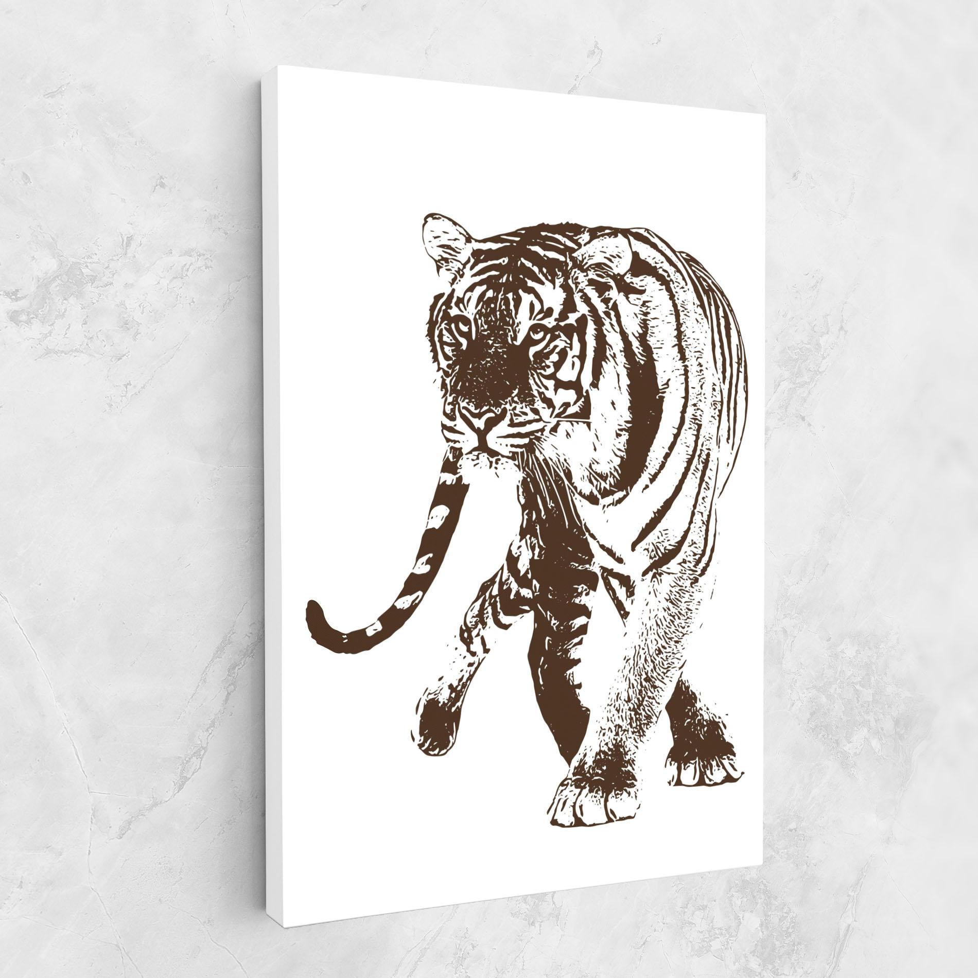 Leinwandbild Brown Line Tiger mockup 1